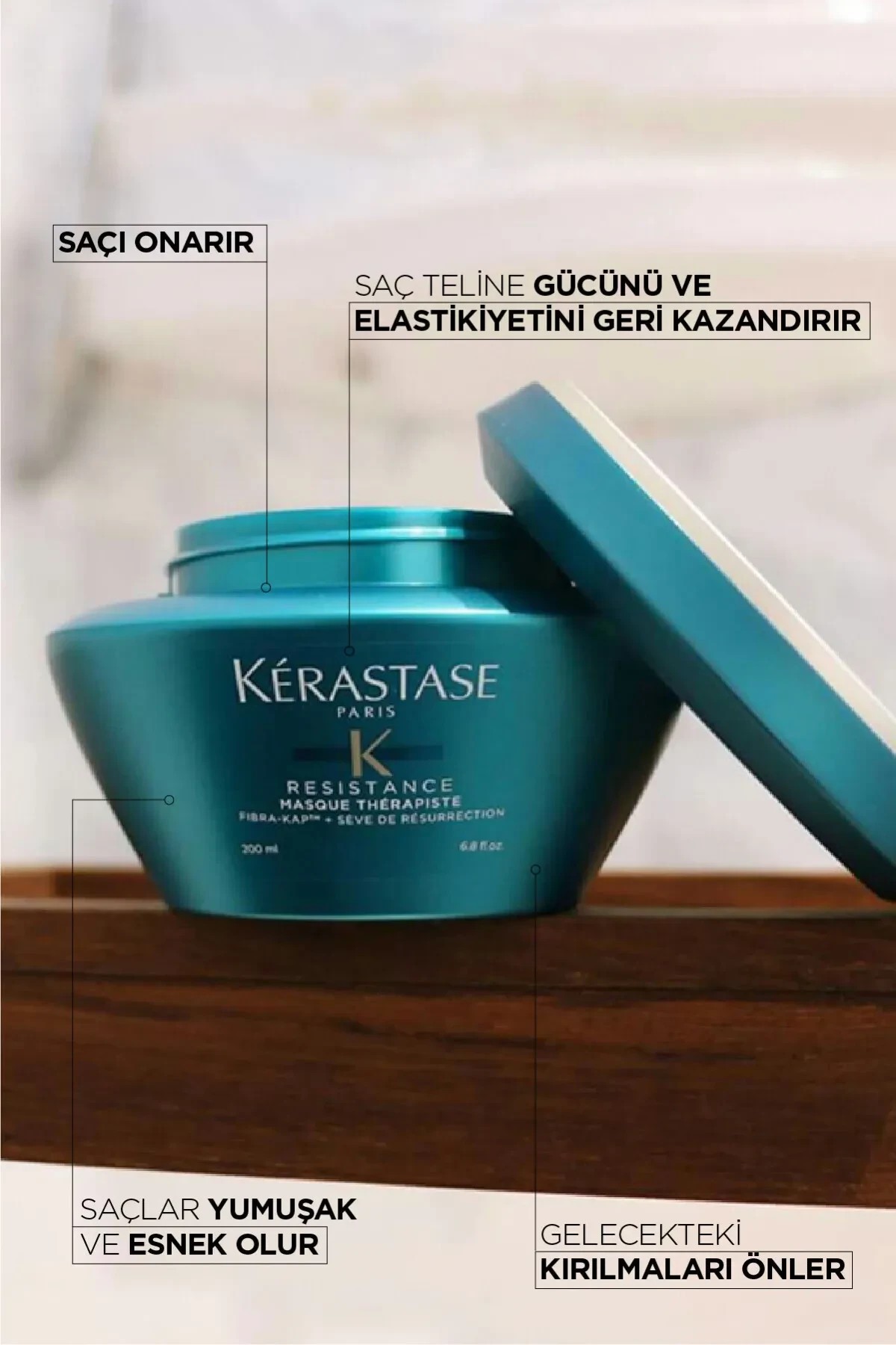 KERASTASE Resistance Masque Therapiste İşlem Görmüş Yıpranmış Saçlar İçin Onarıcı Maske [3,4] 200ml