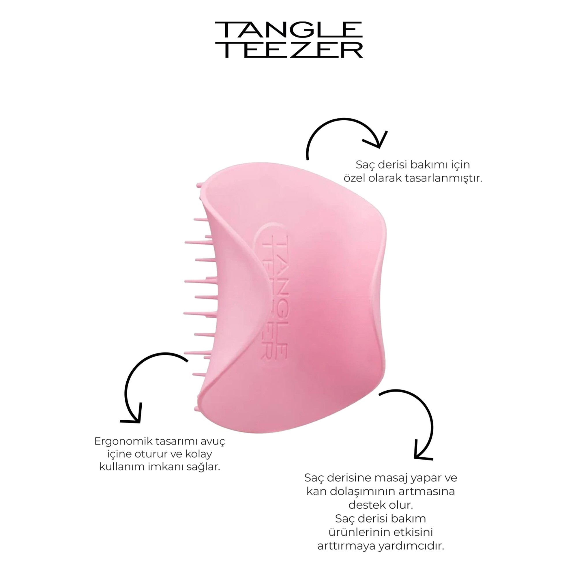 Tangle Teezer Scalp Brush Pretty Pink Saç Derisi Masaj Fırçası