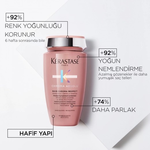 KERASTASE Chroma Absolu Bain Riche Chroma Respect Renk Koruyucu Sülfatsız Bakım Şampuanı 250ml