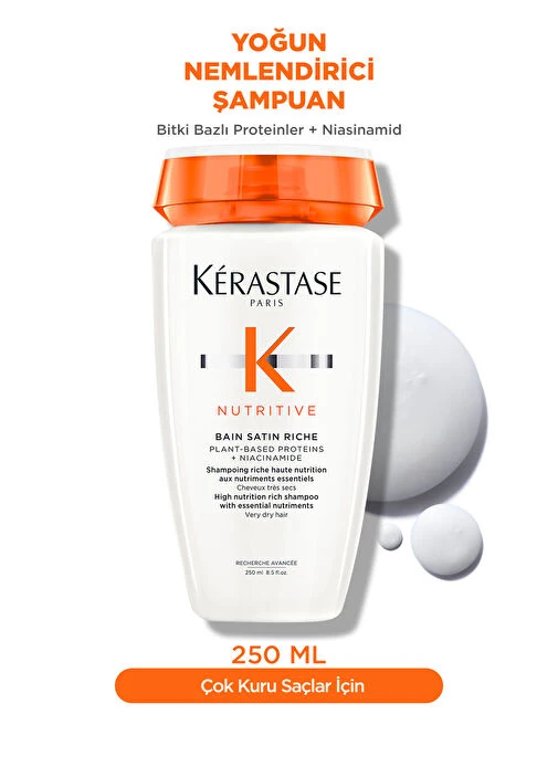 KERASTASE Nutritive Bain Satin Riche Çok Kuru Saçlar İçin Nemlendirici Şampuan 250ml
