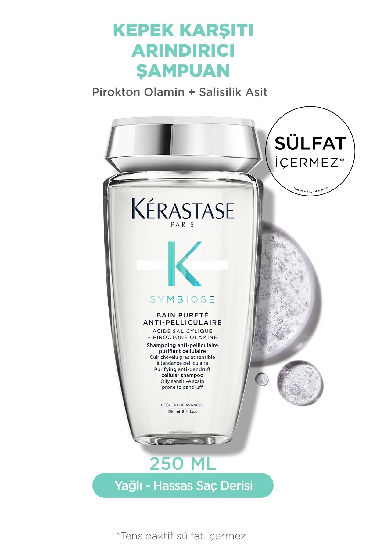 KERASTASE Symbiose Bain Purete Anti-Pelliculaire Kepek ve Yağlanma Karşıtı Nem Şampuanı 250ml