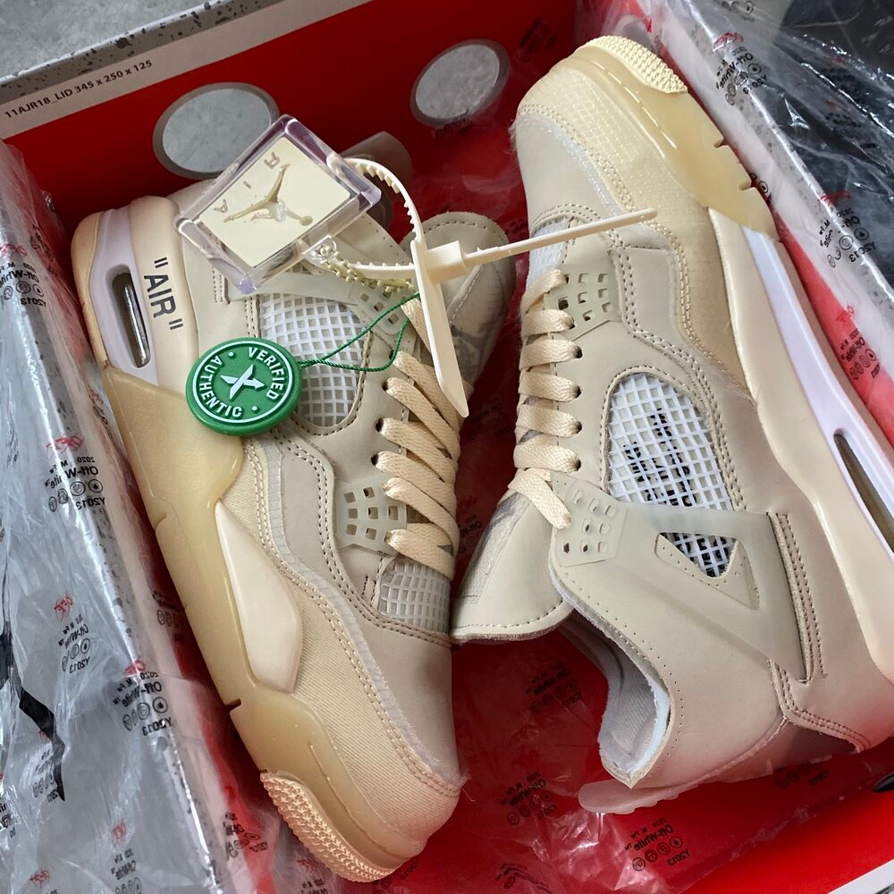 Air Jordan Retro 4 X Off White Sail