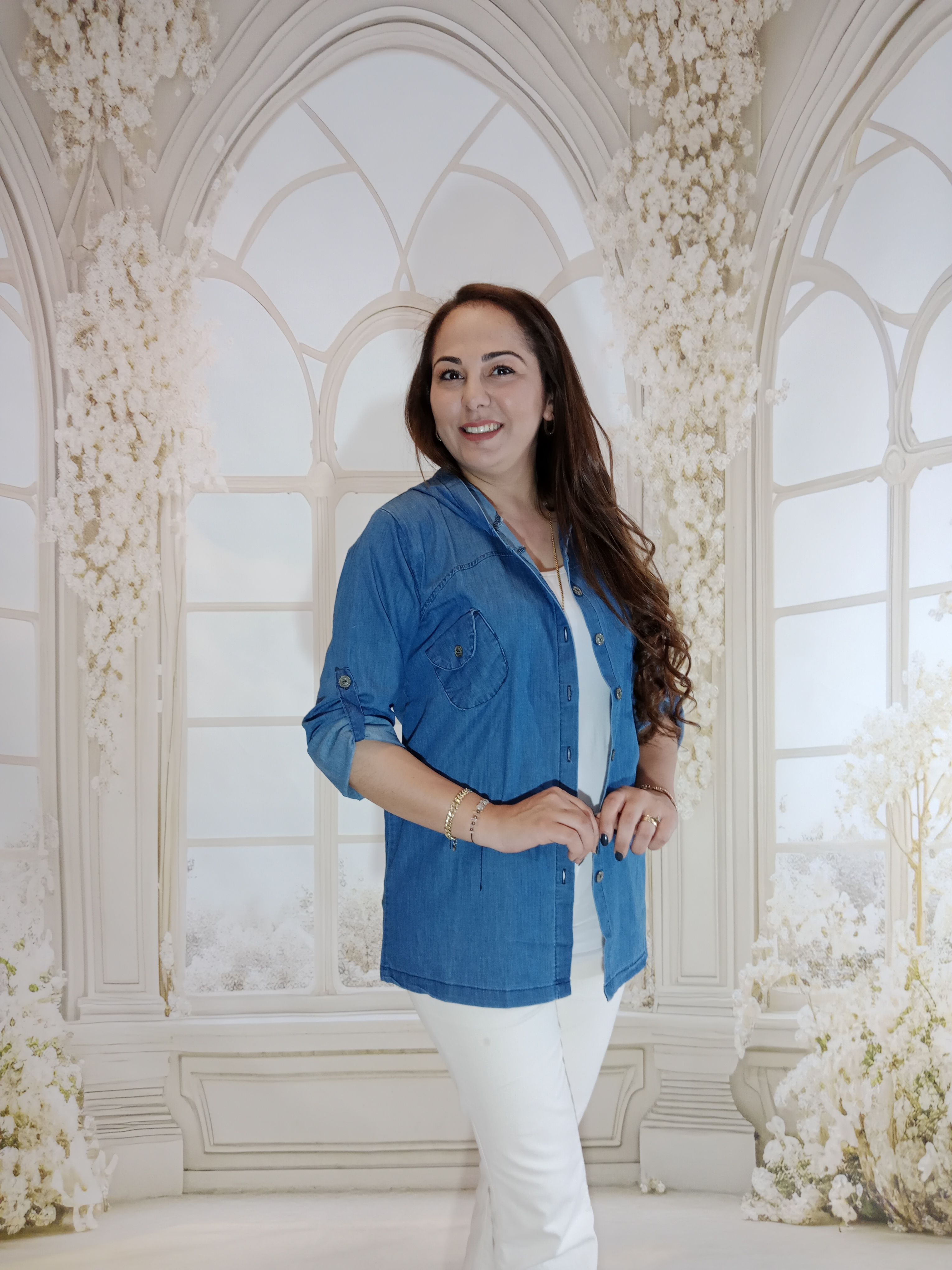 KAPŞONLU TENSEL KOT GÖMLEK