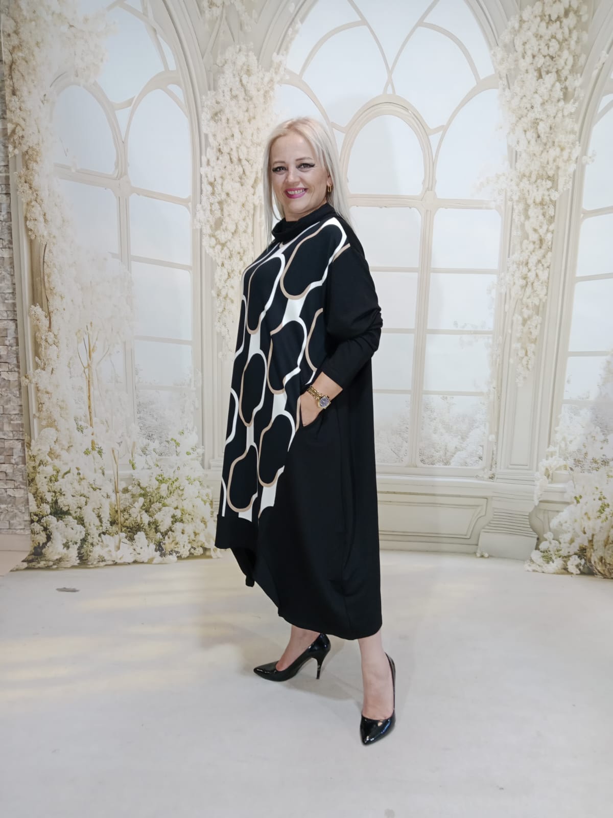 ALYA ELBİSE  - SİYAH PETEK