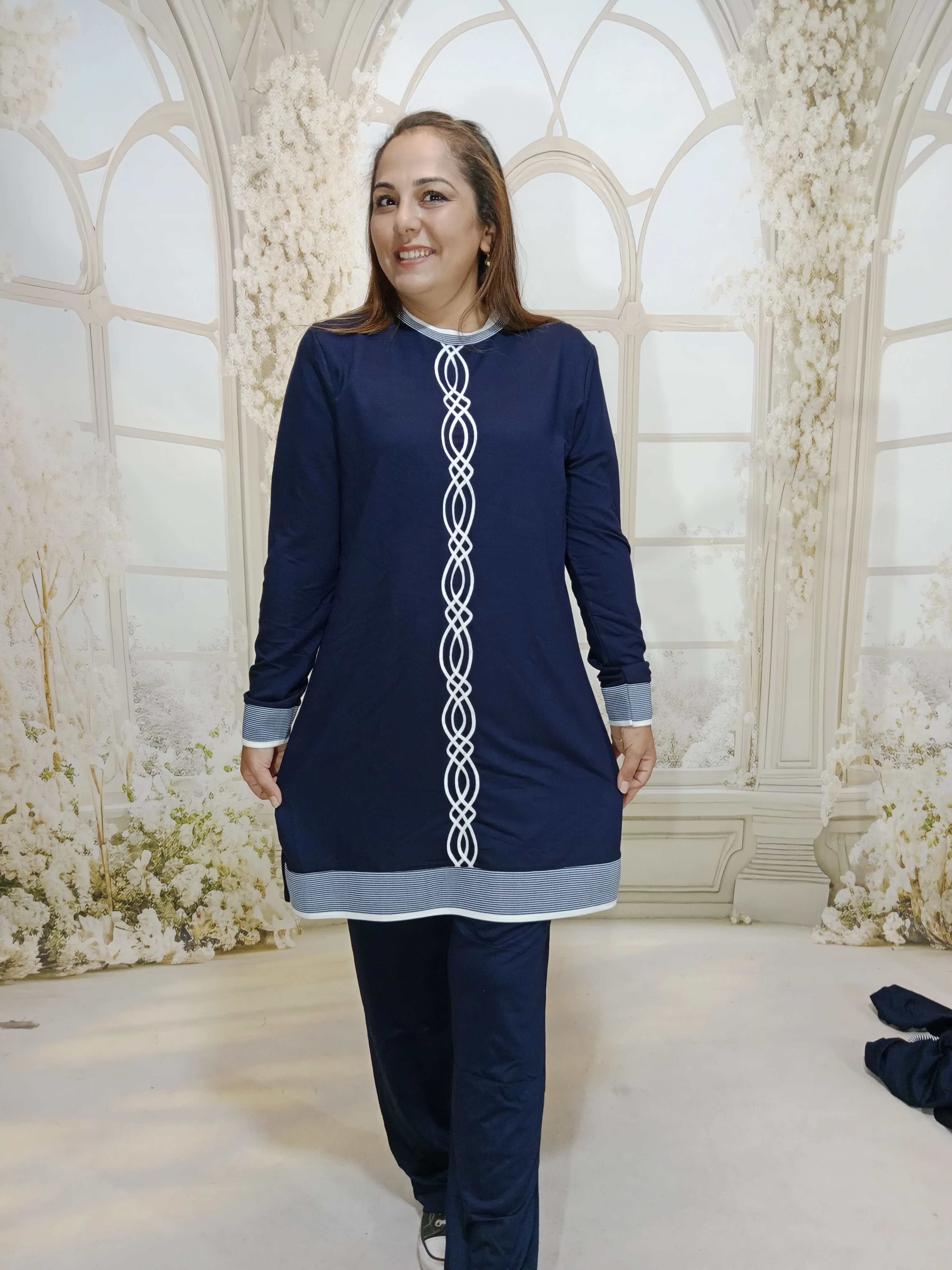 BÜYÜK BEDEN 2Lİ BAMBU TAKIM - LACİVERT