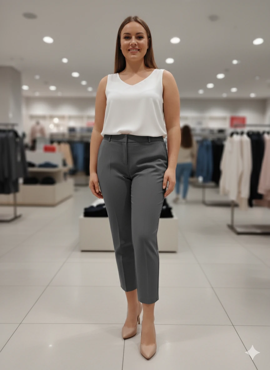 BÜYÜK BEDEN KALEM PANTOLON - GRİ