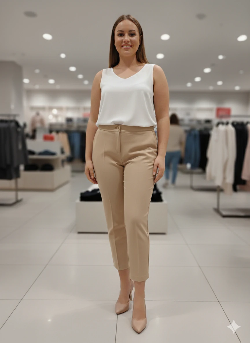 BÜYÜK BEDEN PANTOLON - KREM