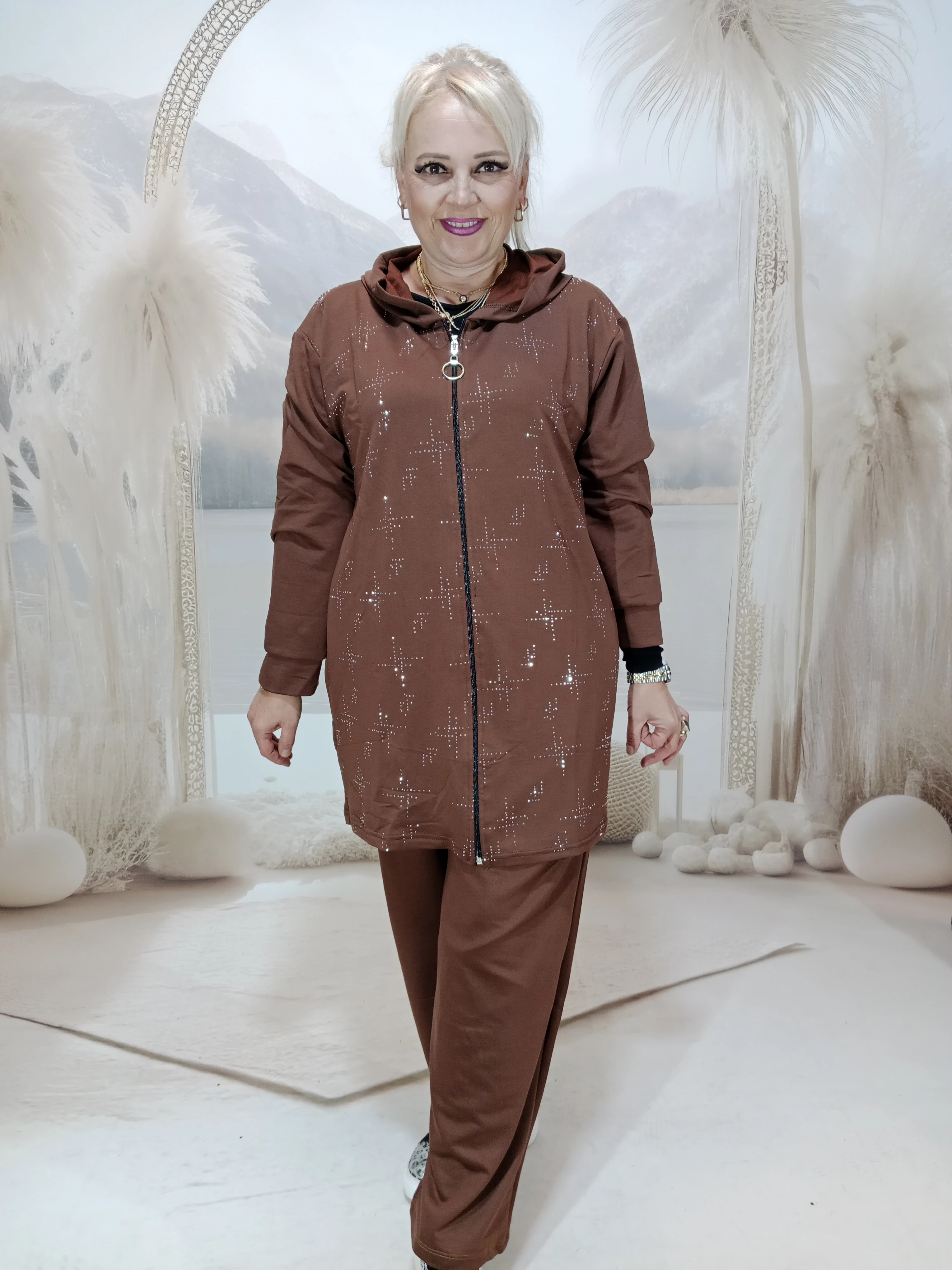 Büyük beden Taşlı kristal takım - TABA