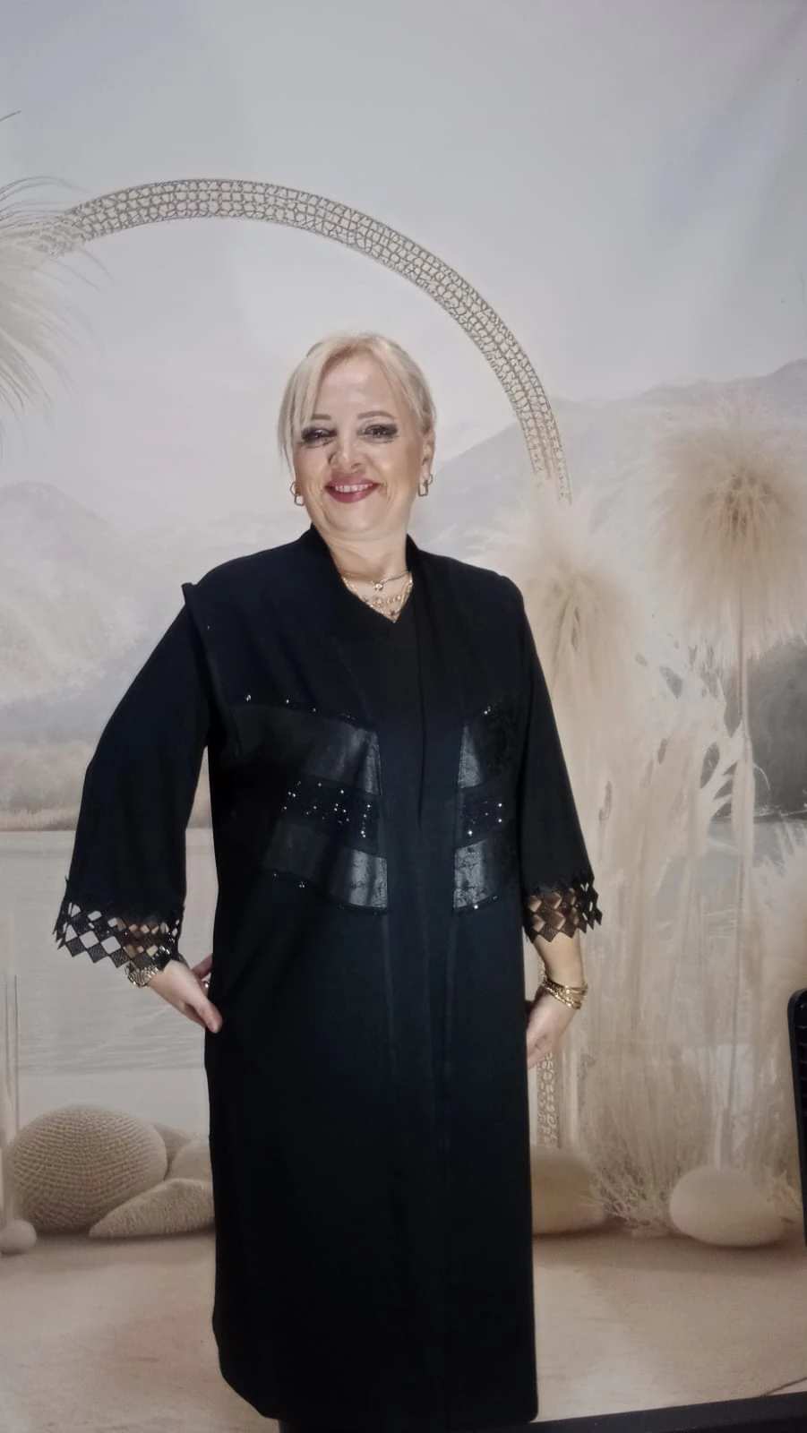 yelek deri detaylı - SİYAH PAYETLİ