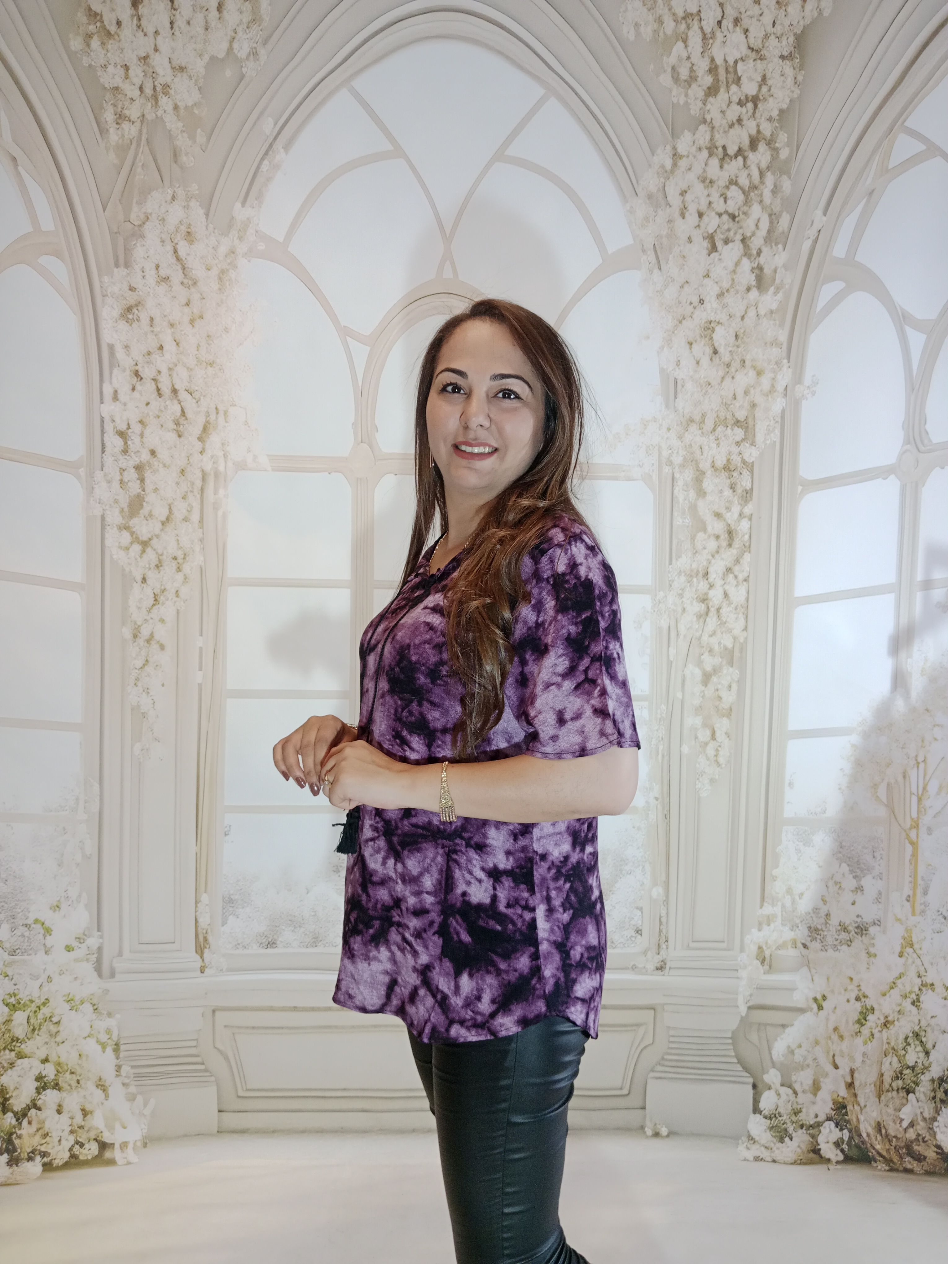 BATİK DESEN  VİSKON  BLUZ - PEMBE