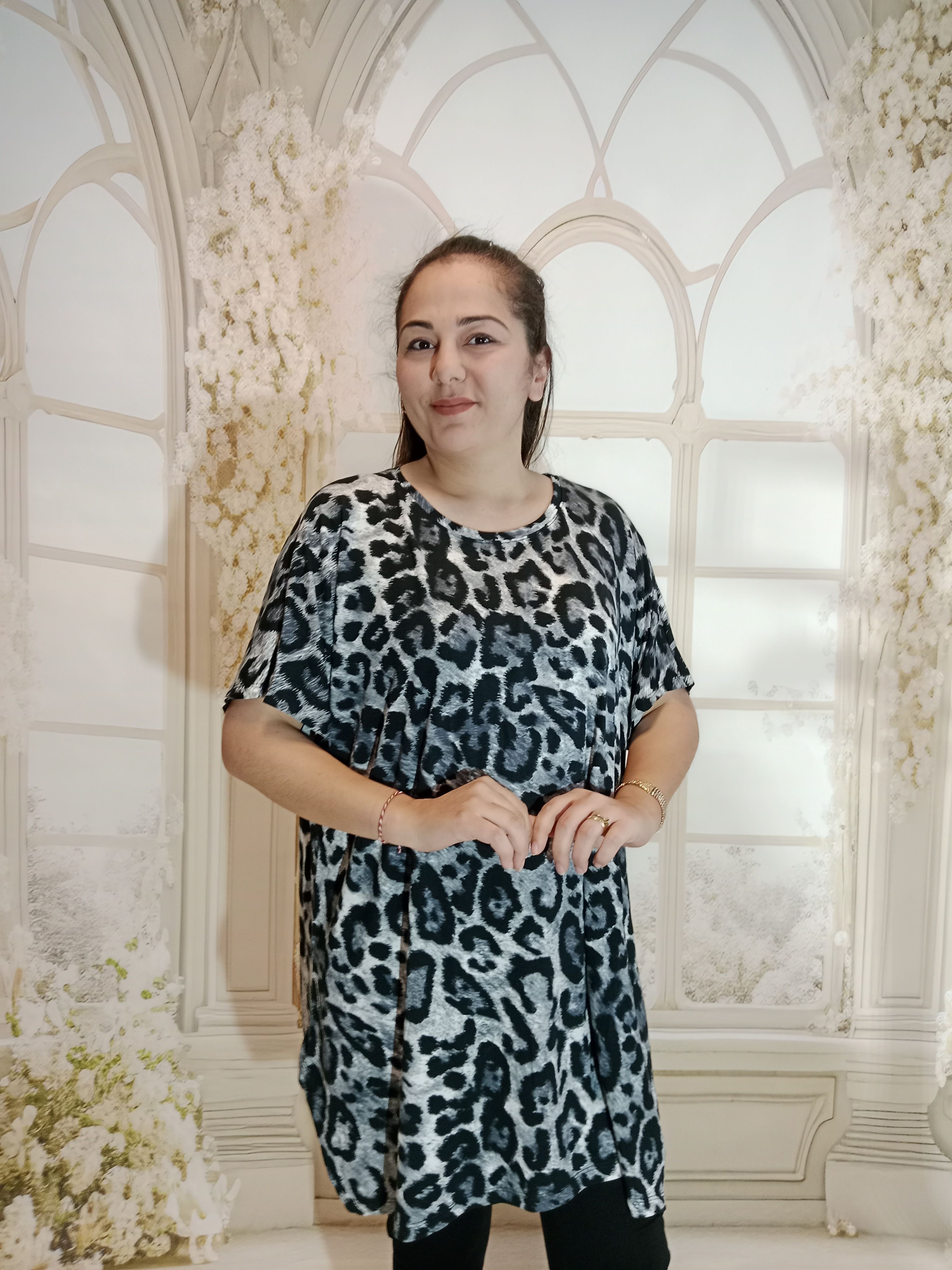 238.Büyük beden salaş penye - LEOPAR