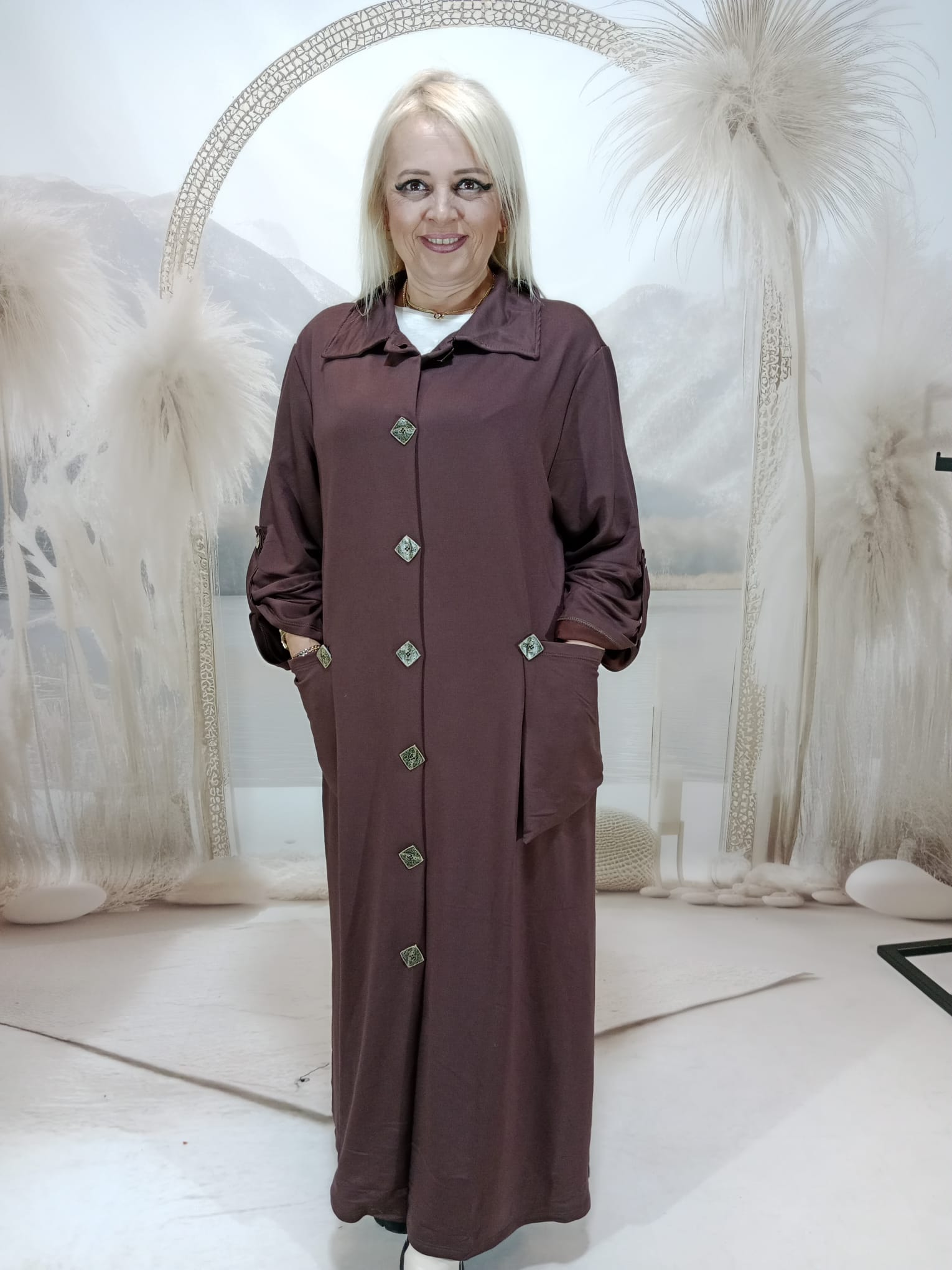 BÜYÜK BEDEN KAP  - KAHVE