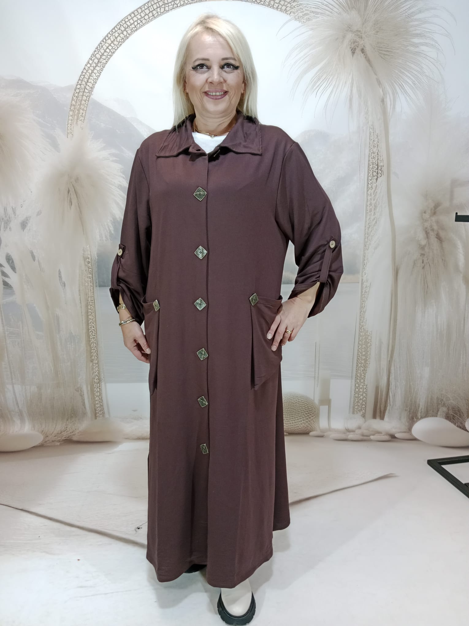 BÜYÜK BEDEN KAP  - KAHVE