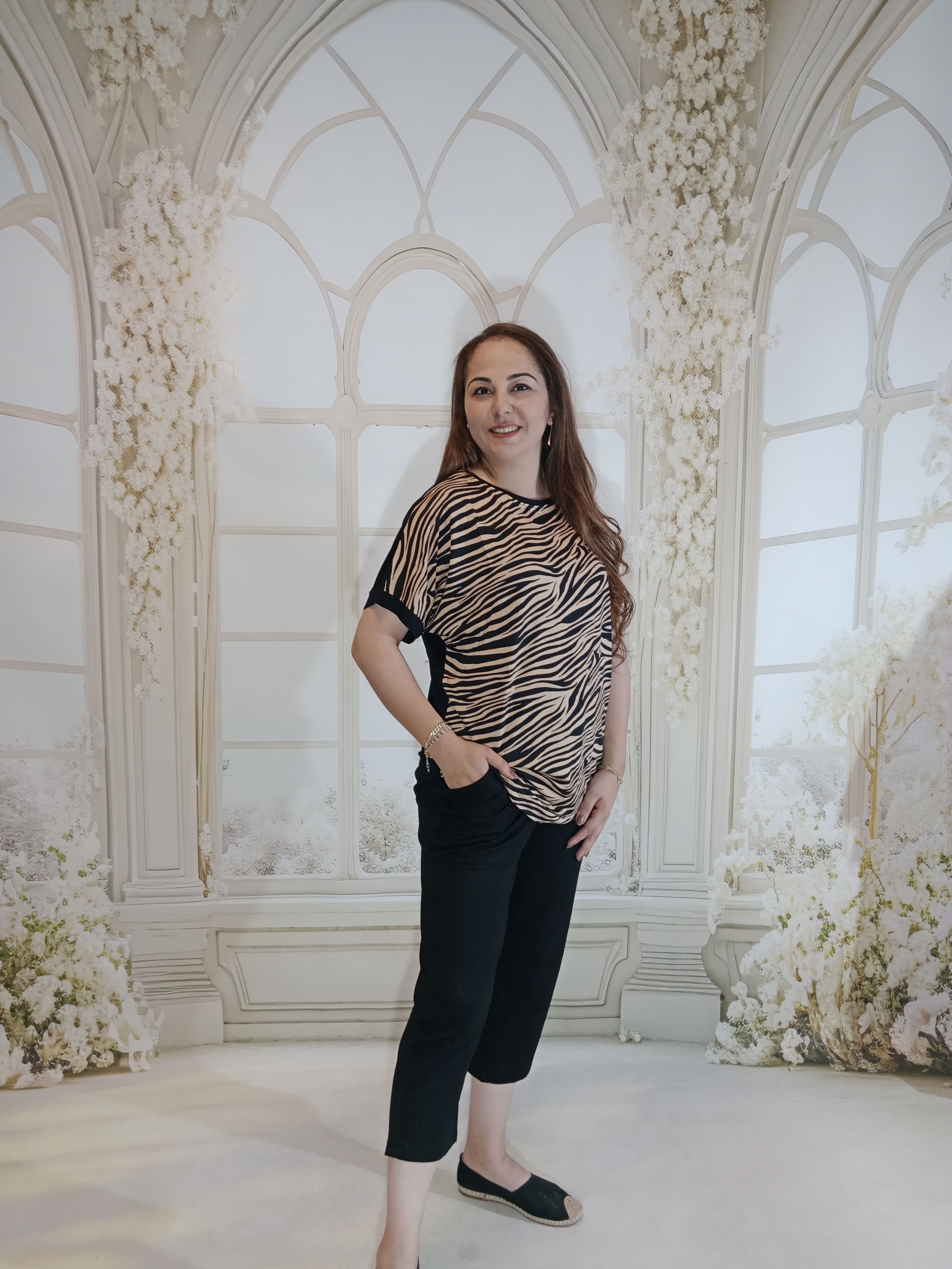 BÜYÜK BEDEN KAPRİLİ TAKIM - KAHVE ZEBRA