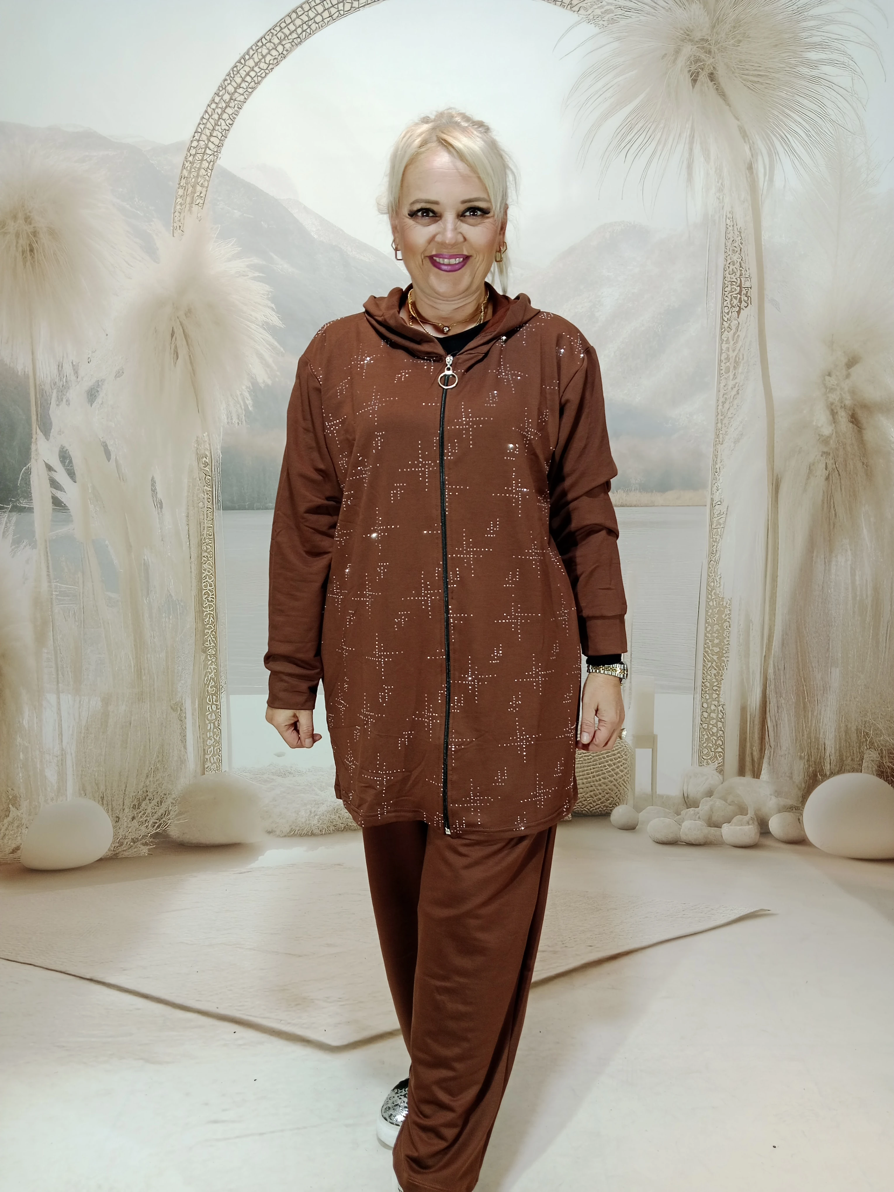 Büyük beden Taşlı kristal takım - TABA