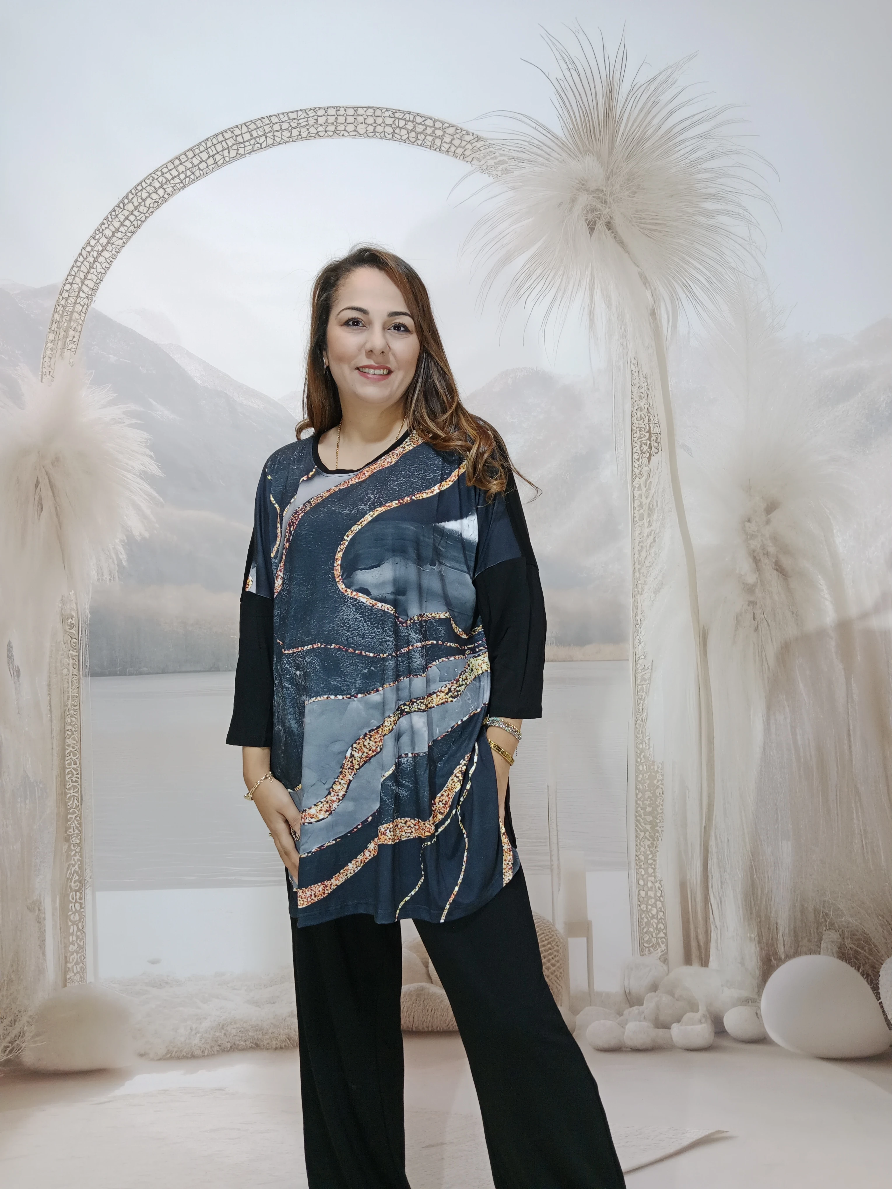 240. Büyük beden dijital 2li takim - GRANİT