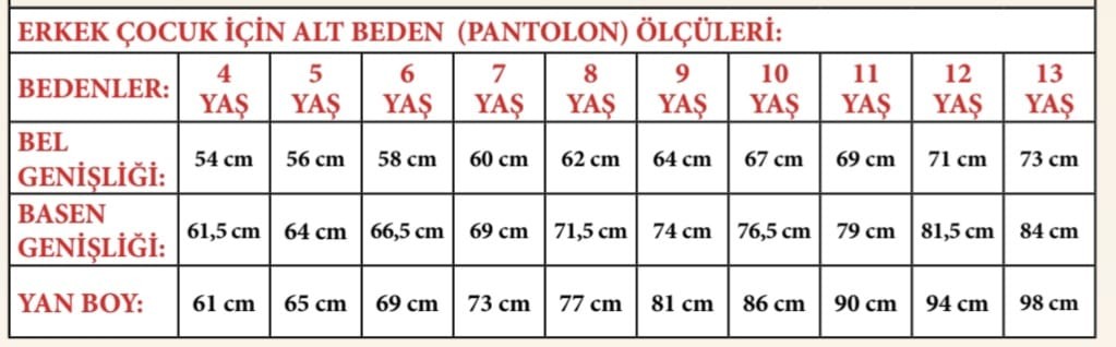 Erkek Çocuk Takım