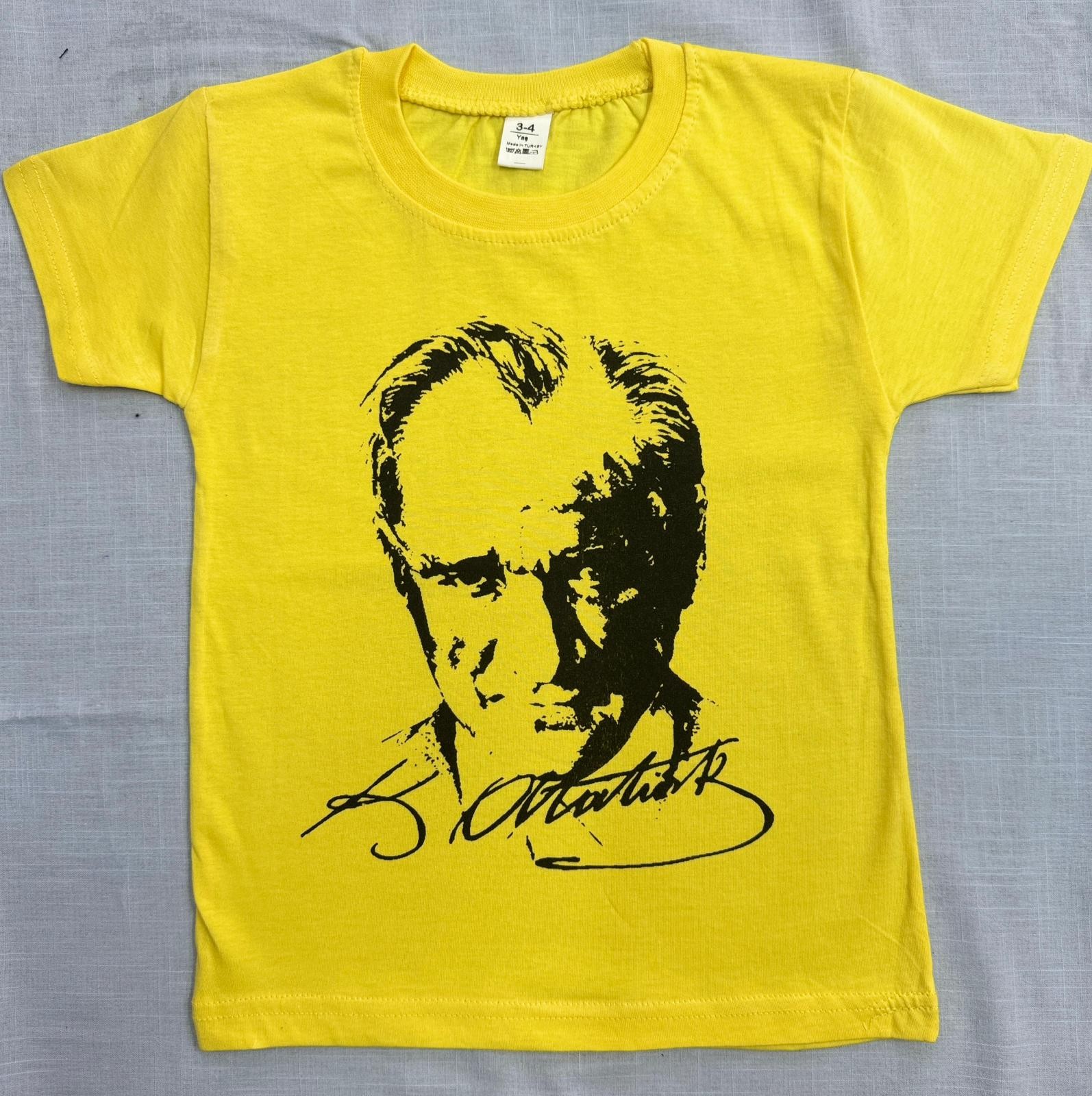 ATATÜKBASKILI TSHIRT SARI