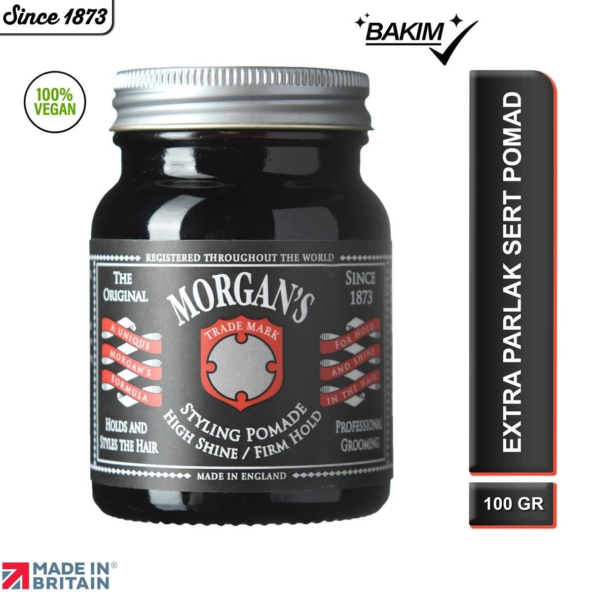 High Shine Firm Hold Pomade -Sert Tutuş, Parlaklık Veren Saç Şekillendirici Pomad (BLACK LABEL) 100 gr