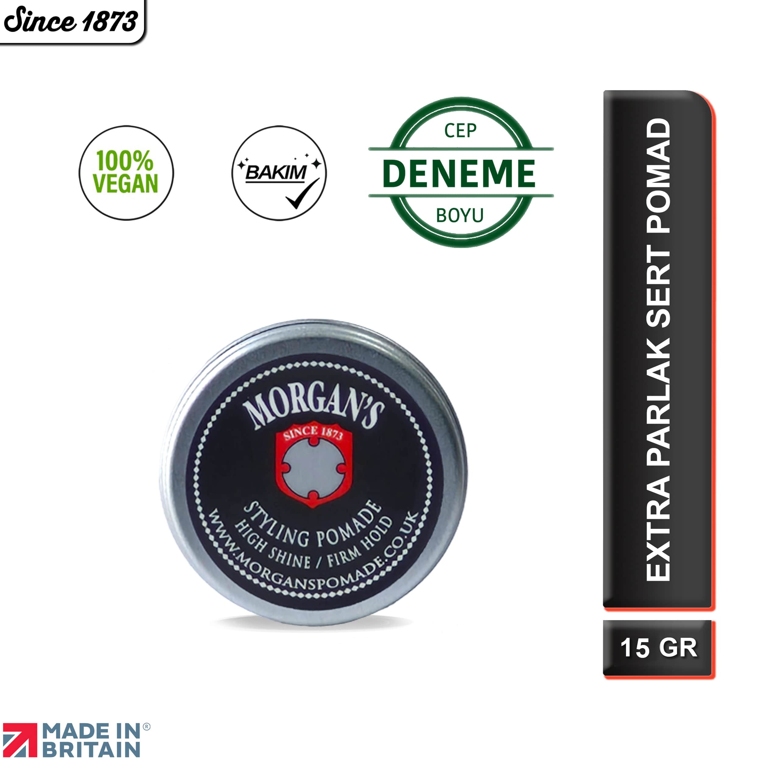Seyahat Boy High Shine Firm Hold Styling Pomade -Sert Tutuş, Parlaklık Veren Saç Şekillendirici Pomad (BLACK LABEL) 15 gr