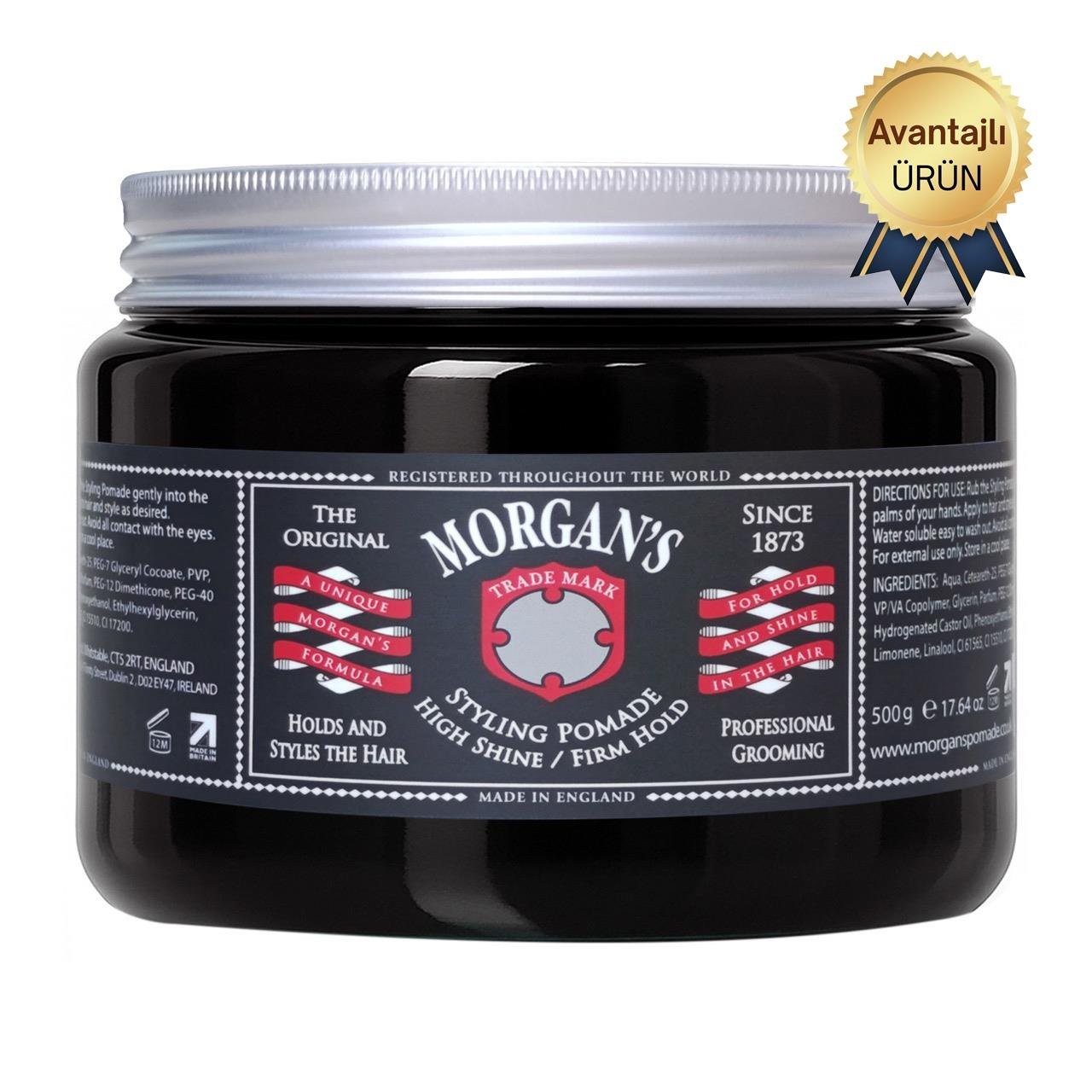 High Shine Firm Hold Styling Pomade -Sert Tutuş, Parlaklık Veren Saç Şekillendirici Pomad (BLACK LABEL) 500 gr