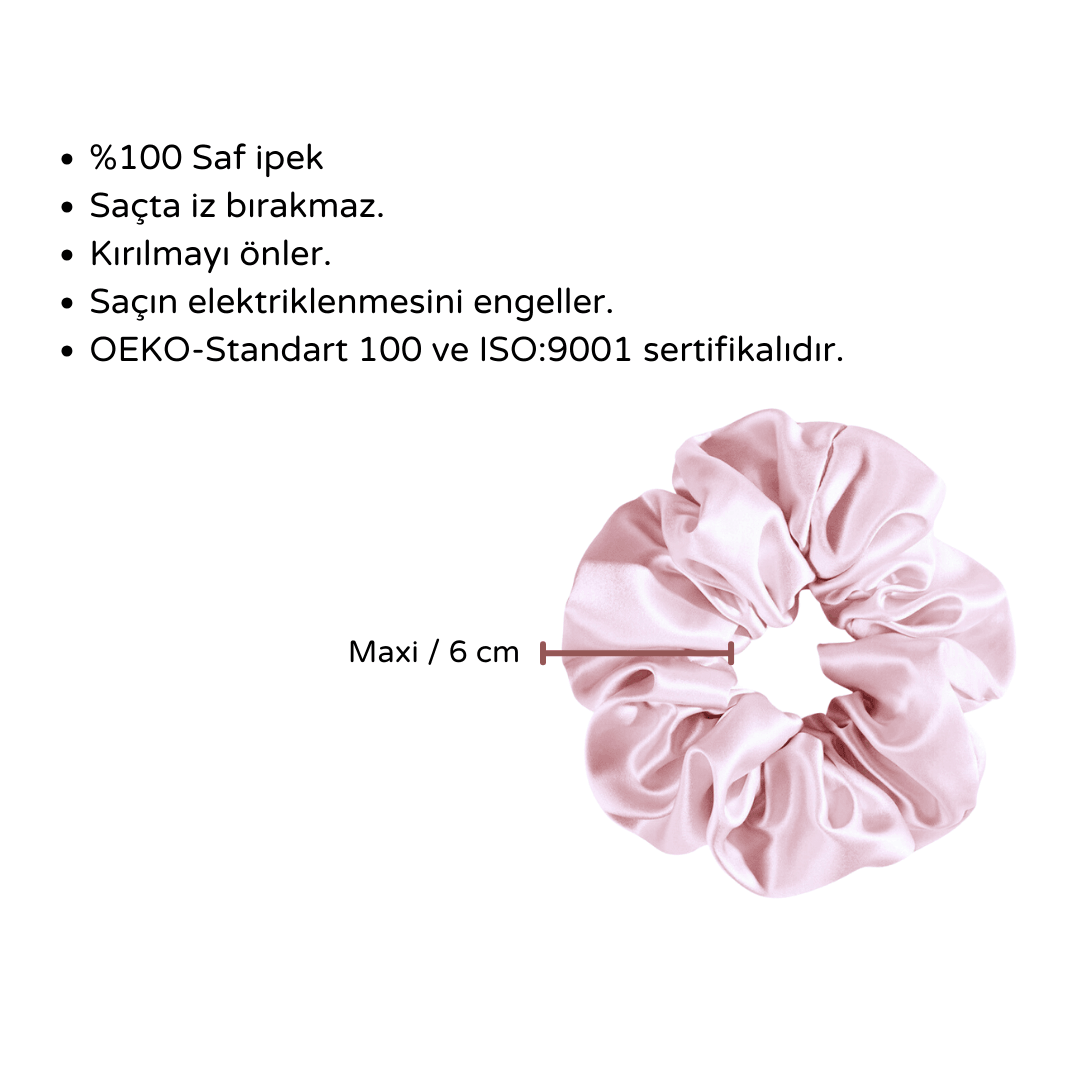 Saf İpek Saç Tokası Cherry Blossom - Maxi