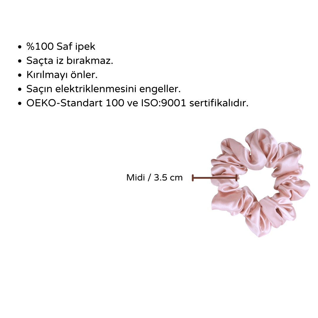 Saf İpek Saç Tokası Cherry Blossom - Midi