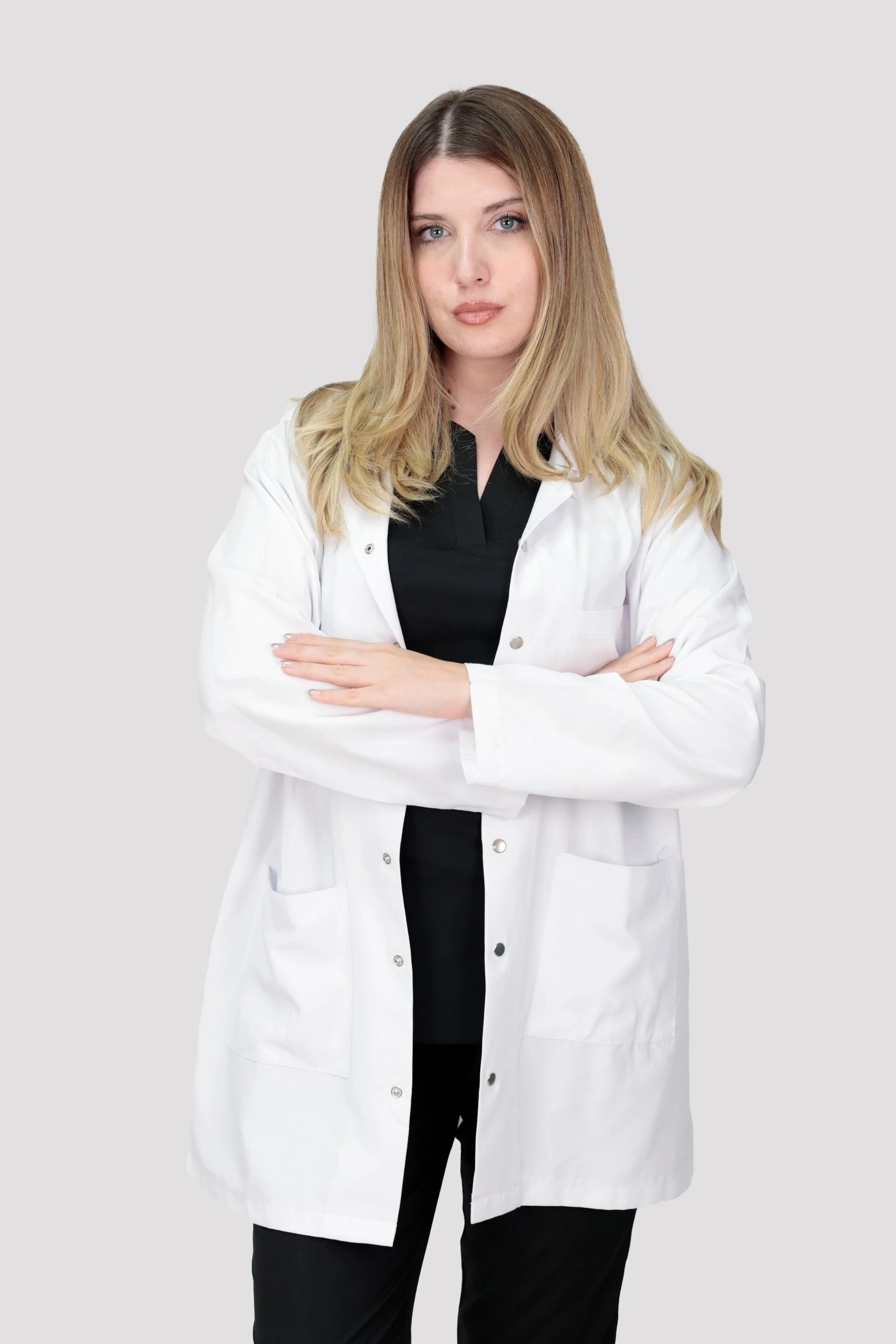 Kadın Uzun Kollu Doktor Hemşire Öğretmen Laboratuvar Önlüğü