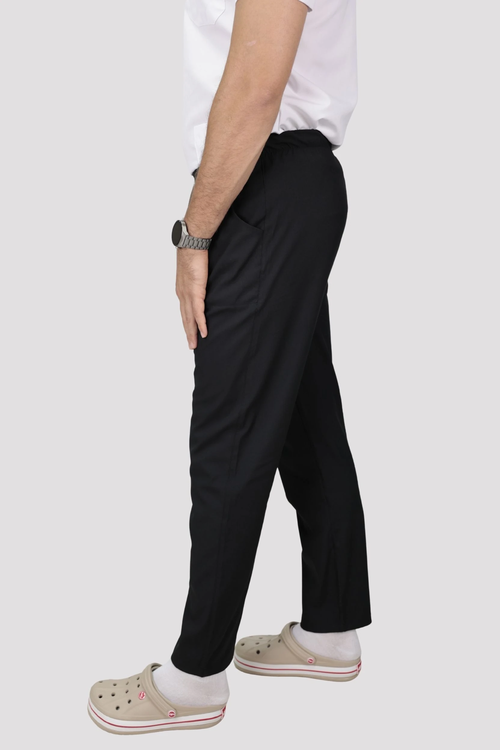 Classic Erkek Tek Alt Hastane Üniforması - Siyah