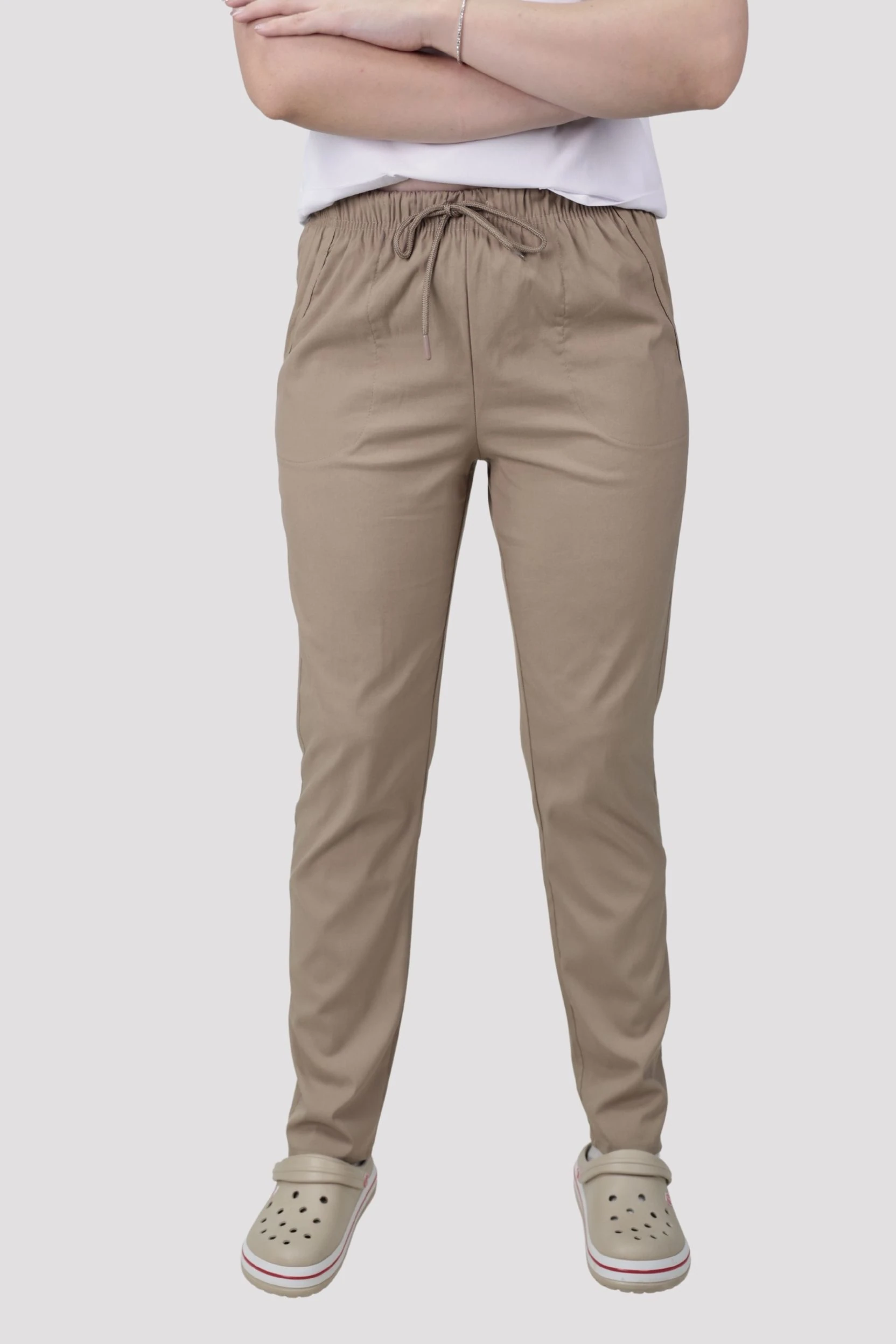 Classic Kadın Tek Alt Hastane Üniforması - Bej