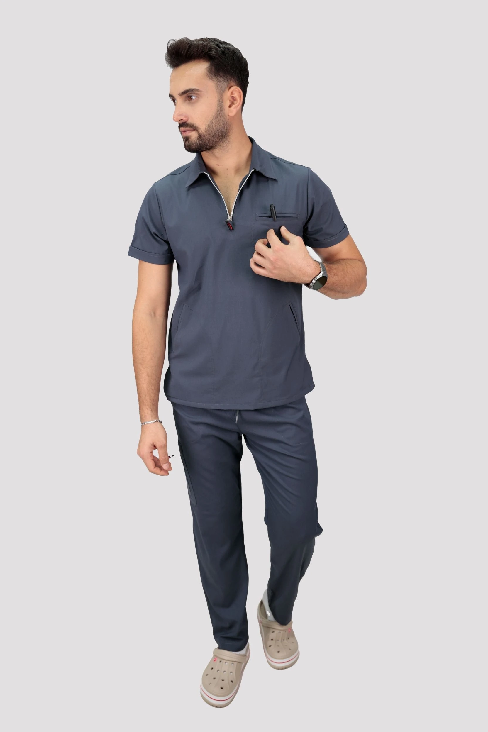 Epione Erkek Hastane Üniforması - Antrasit