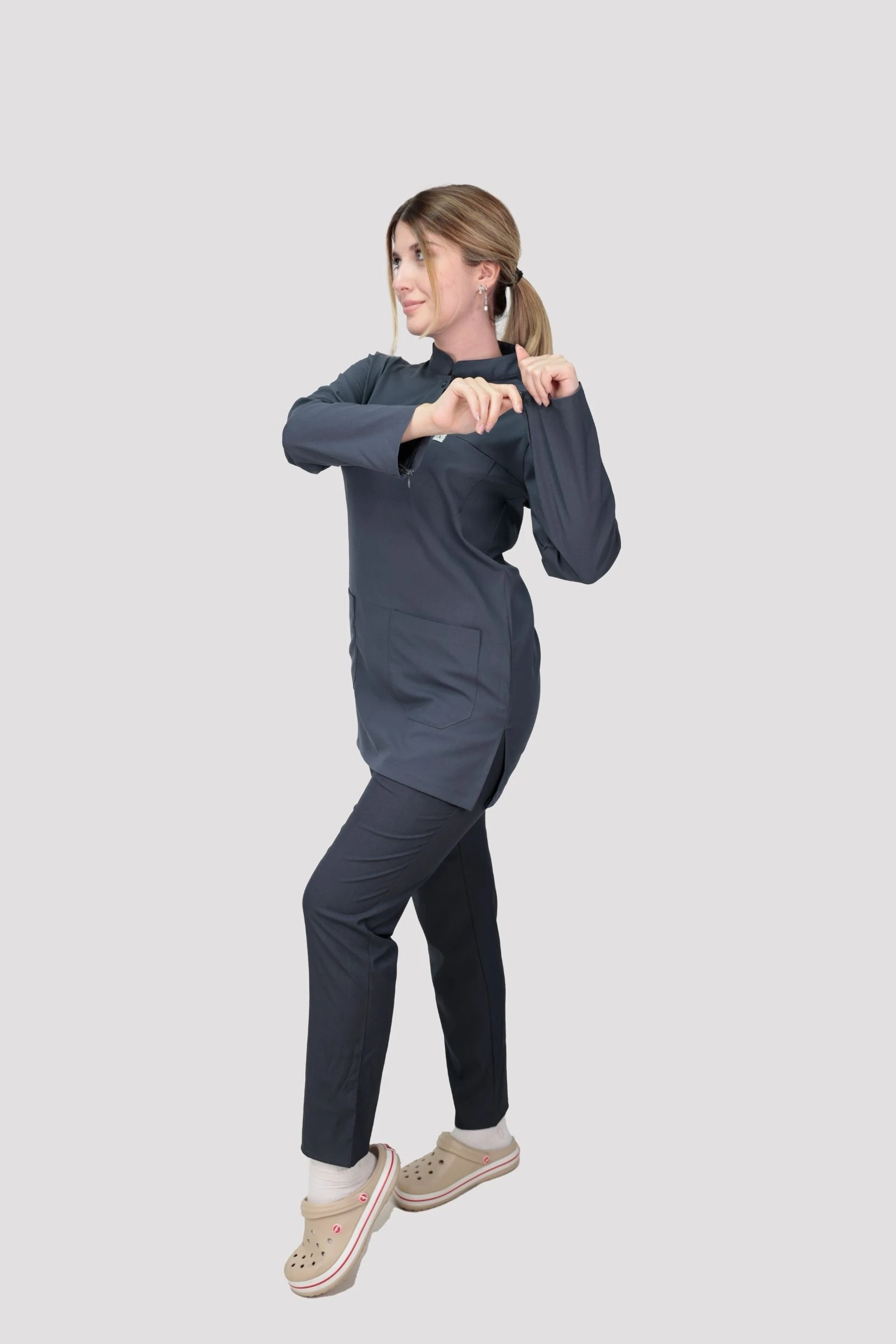 Tesettür Hastane Üniforması - Antrasit