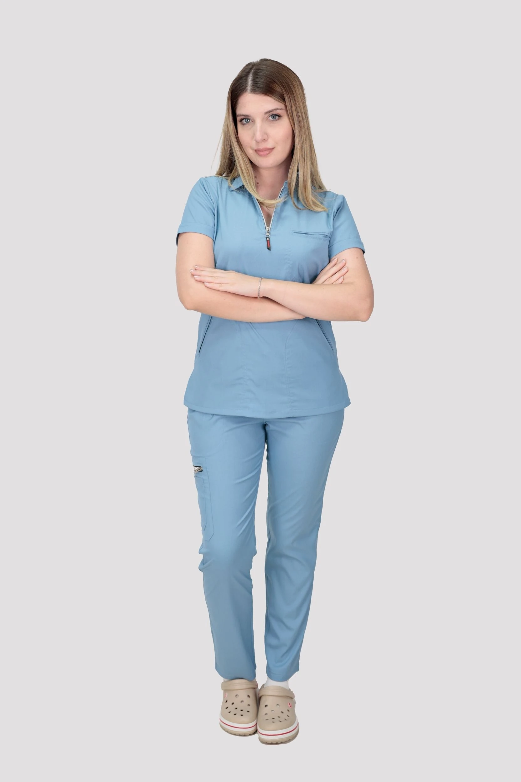Epione Kadın Hastane Üniforması  - Buz Mavisi
