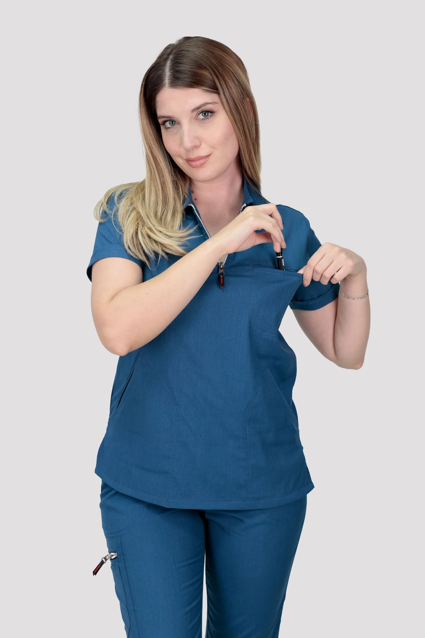 Epione Kadın Tek Üst Hastane Üniforması - İndigo