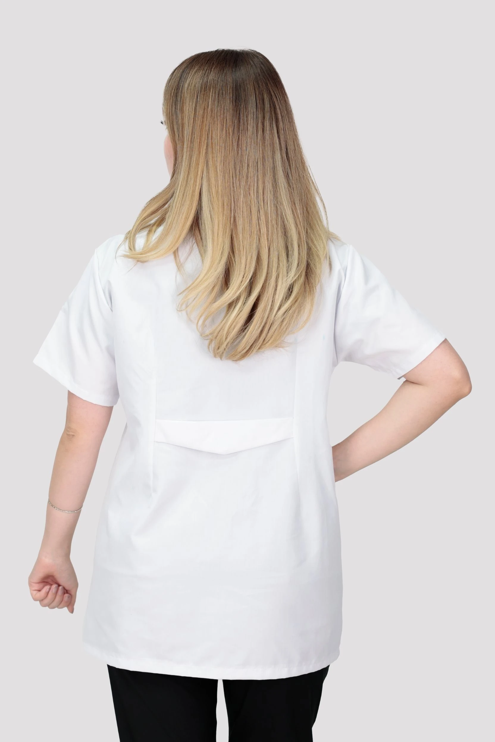 Kadın Kısa Kollu Doktor Hemşire Öğretmen Laboratuvar Önlüğü