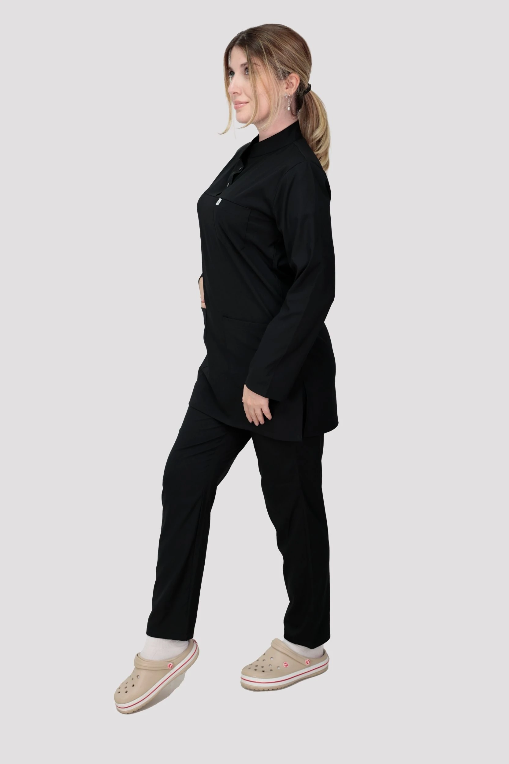 Tesettür Hastane Üniforması - Siyah