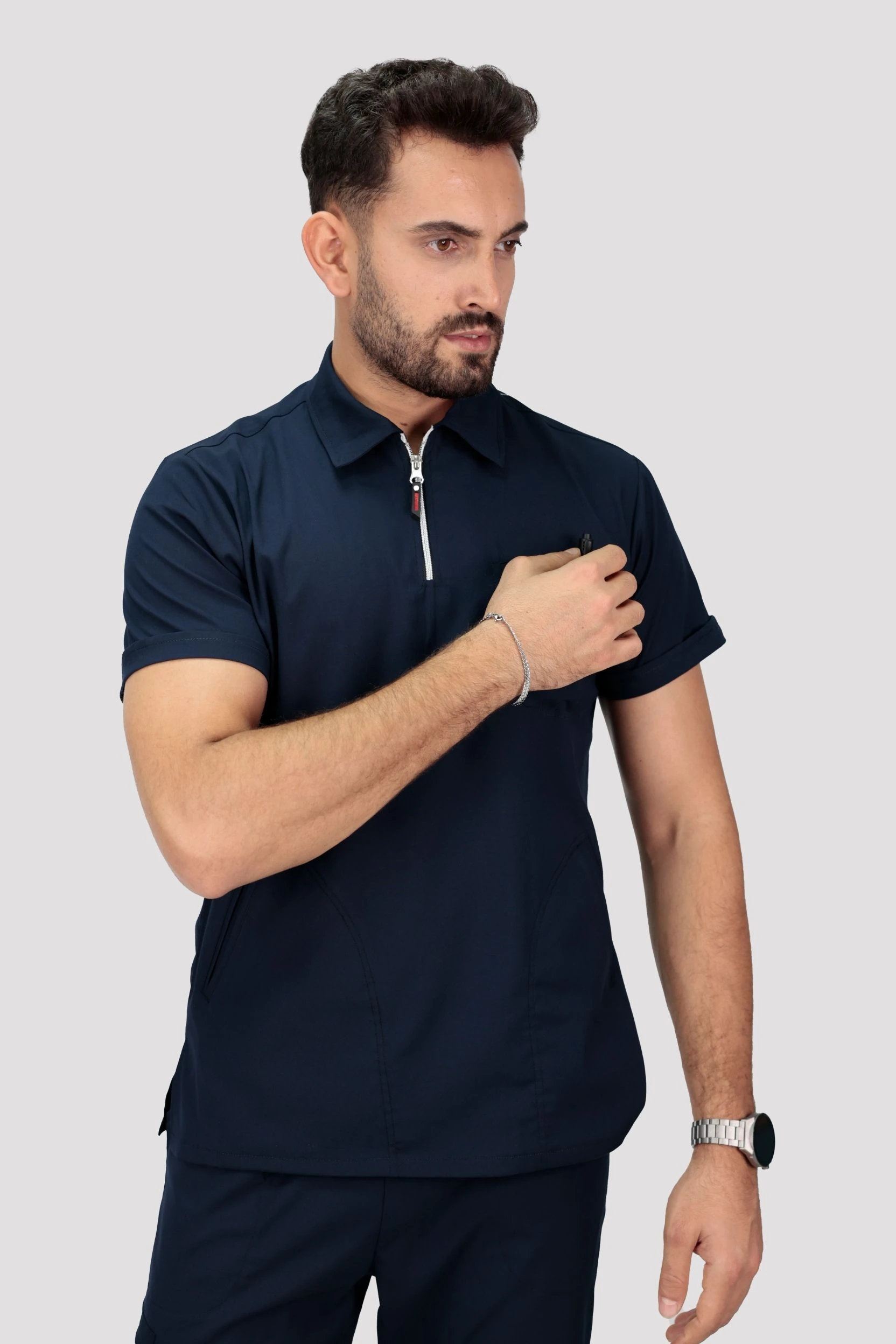 Epione Erkek Tek Üst Hastane Üniforması - Lacivert