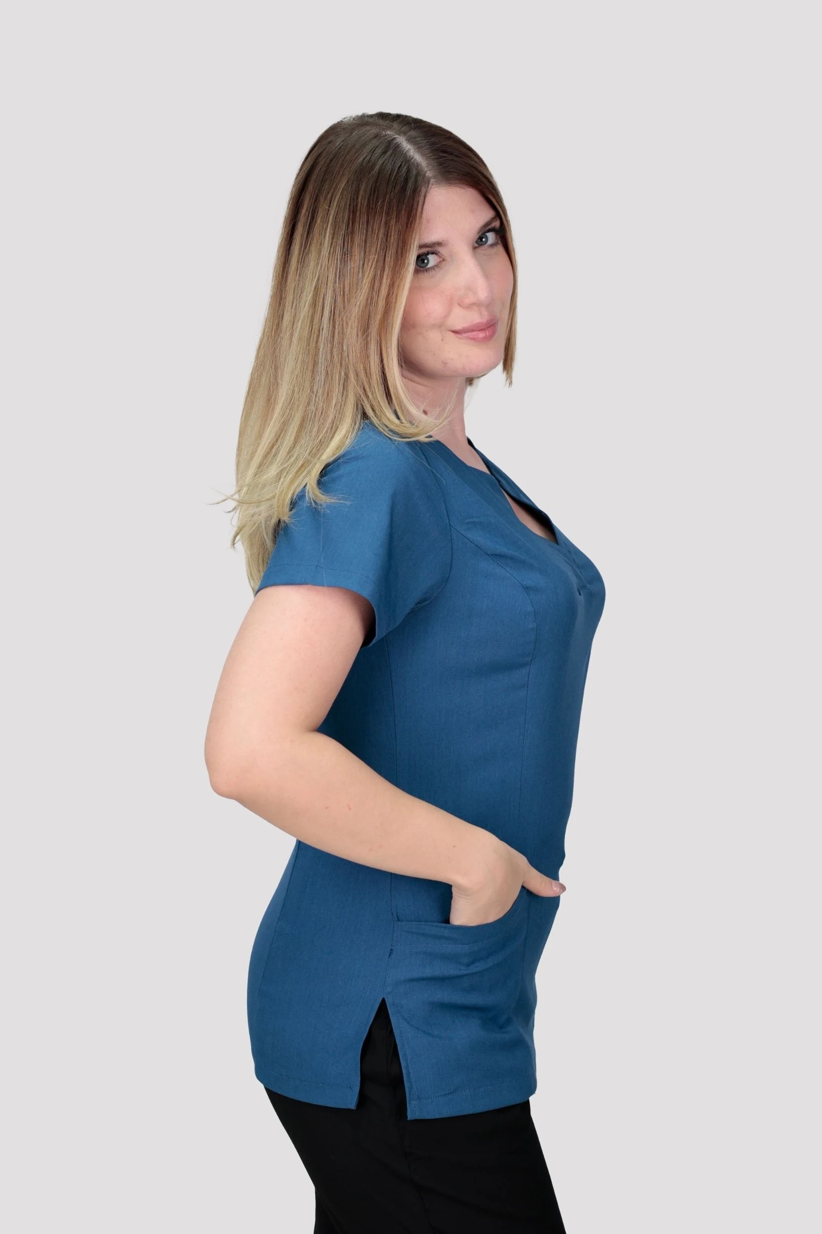 Healflex Kadın Tek Üst Hastane Üniforması - İndigo