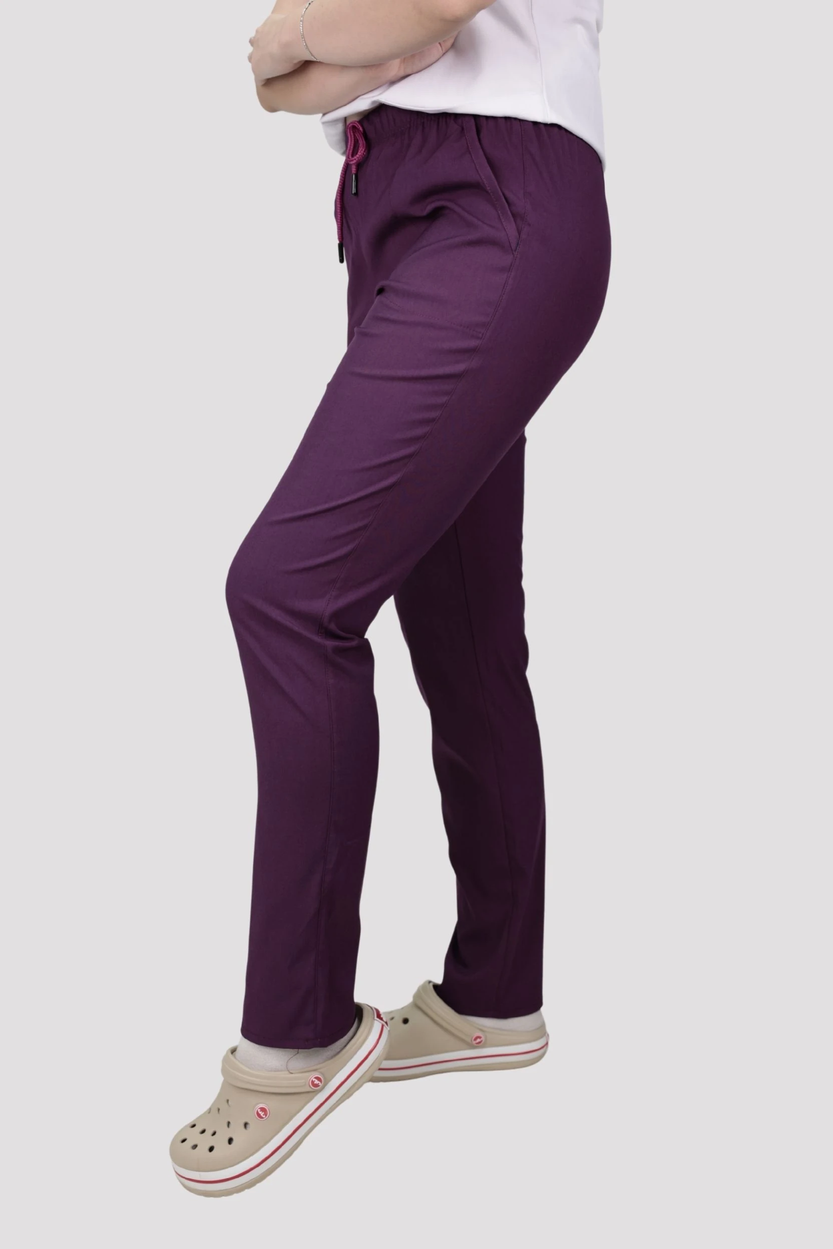 Classic Kadın Tek Alt Hastane Üniforması - Mürdüm