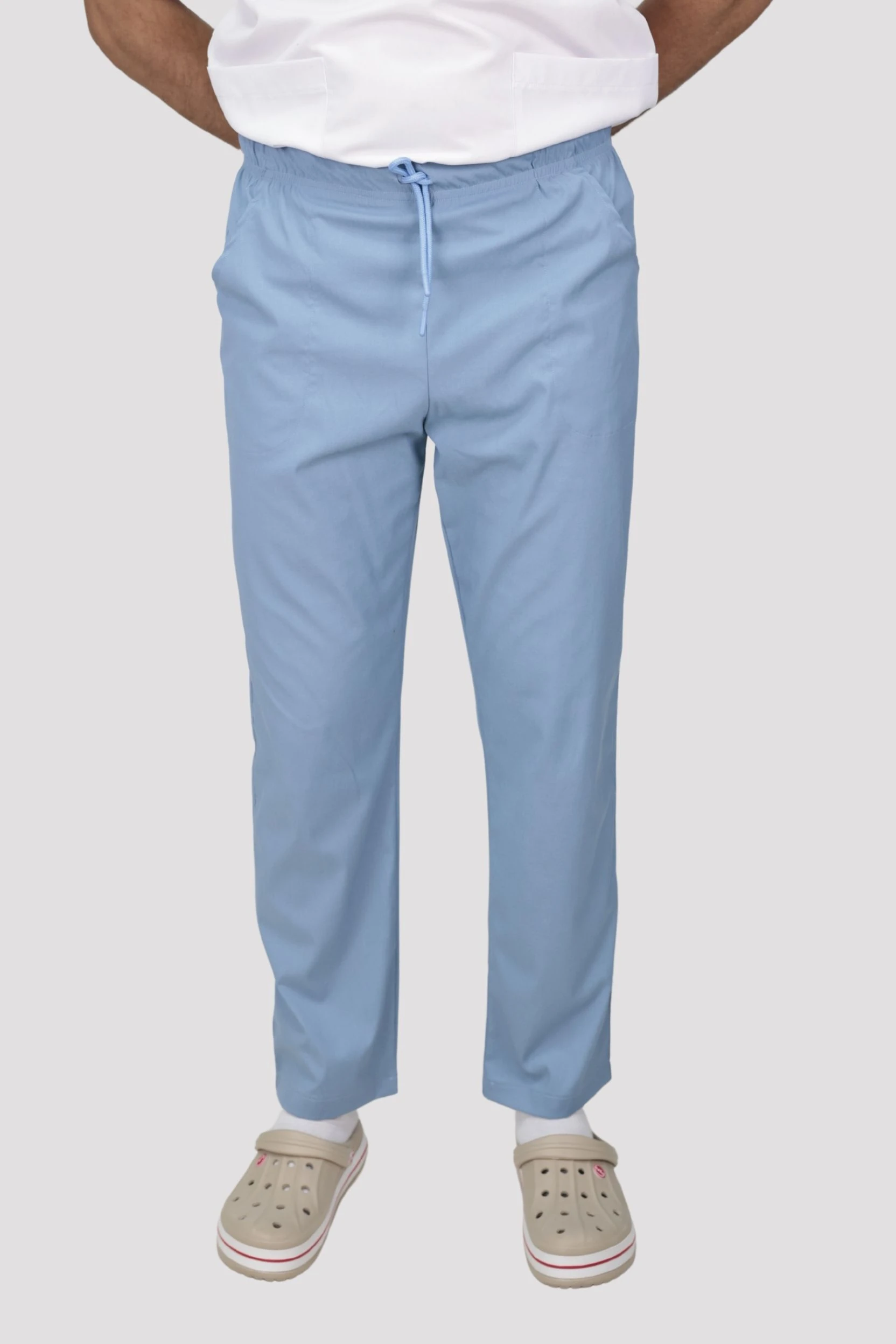 Classic Erkek Tek Alt Hastane Üniforması - Buz Mavisi