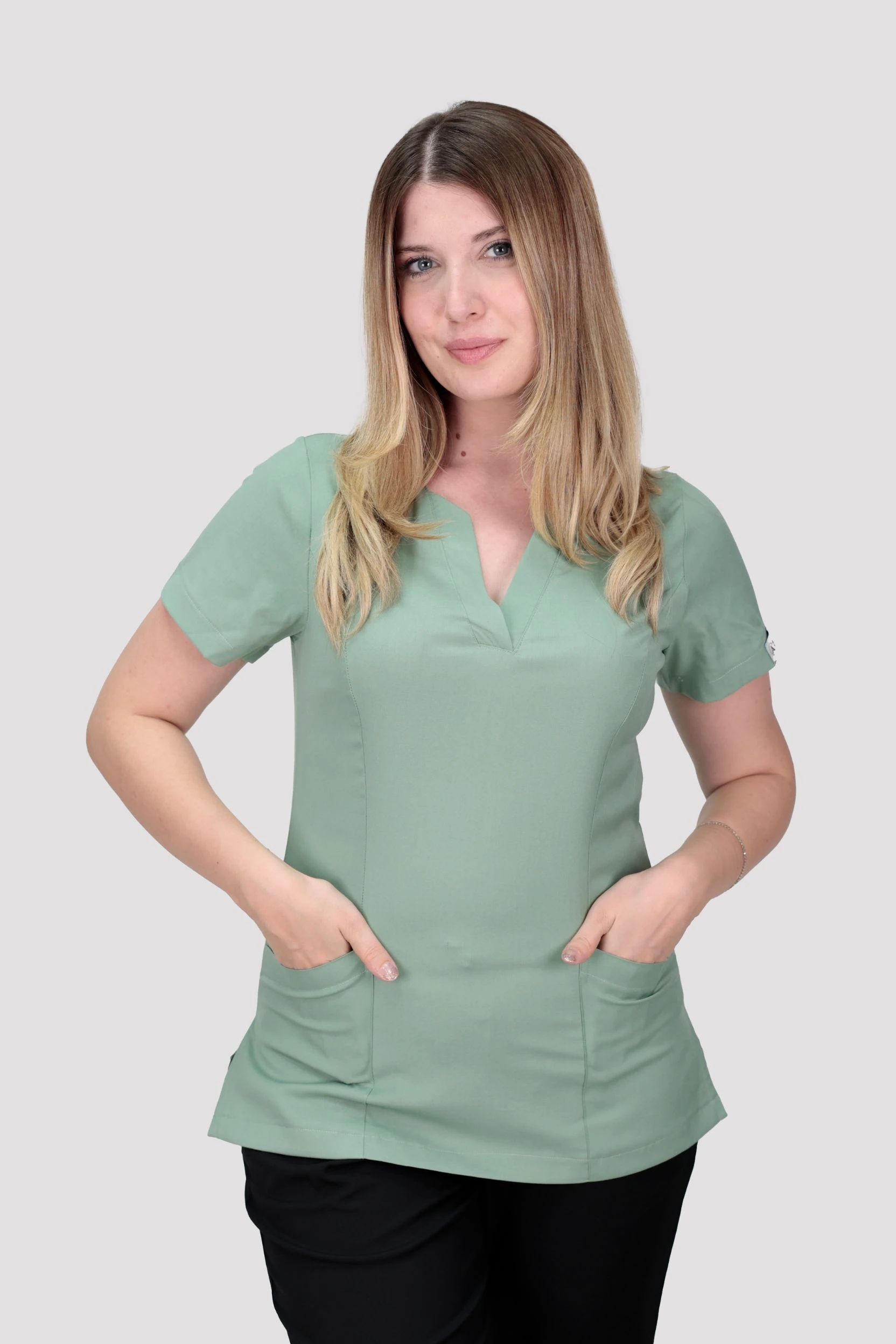 Healflex Kadın Tek Üst Hastane Üniforması - Mint Yeşili