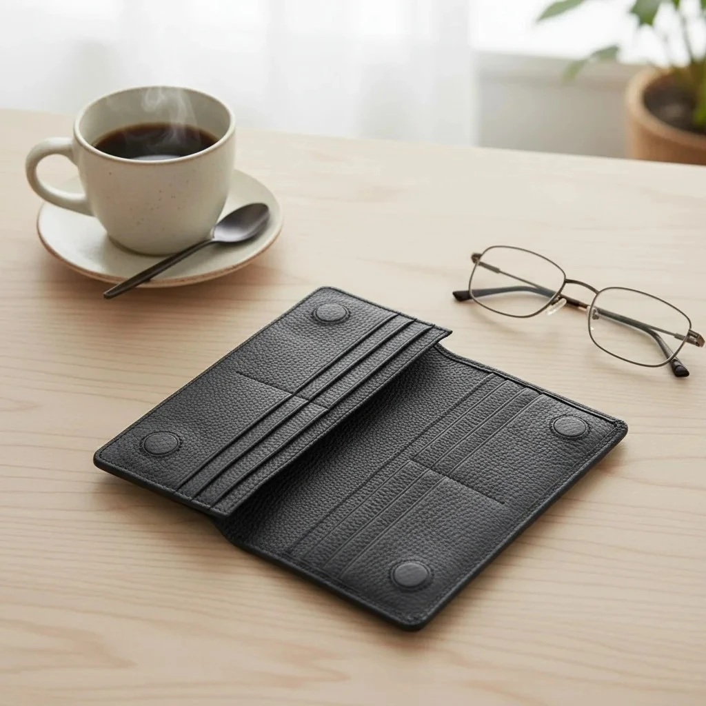 Arcadia Hakiki Deri Telefon Bölmeli Cüzdan Portföy