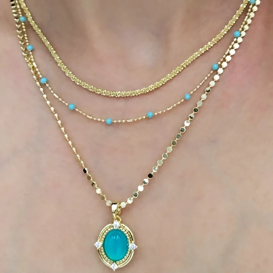 Gold İki Kolye Kombin image