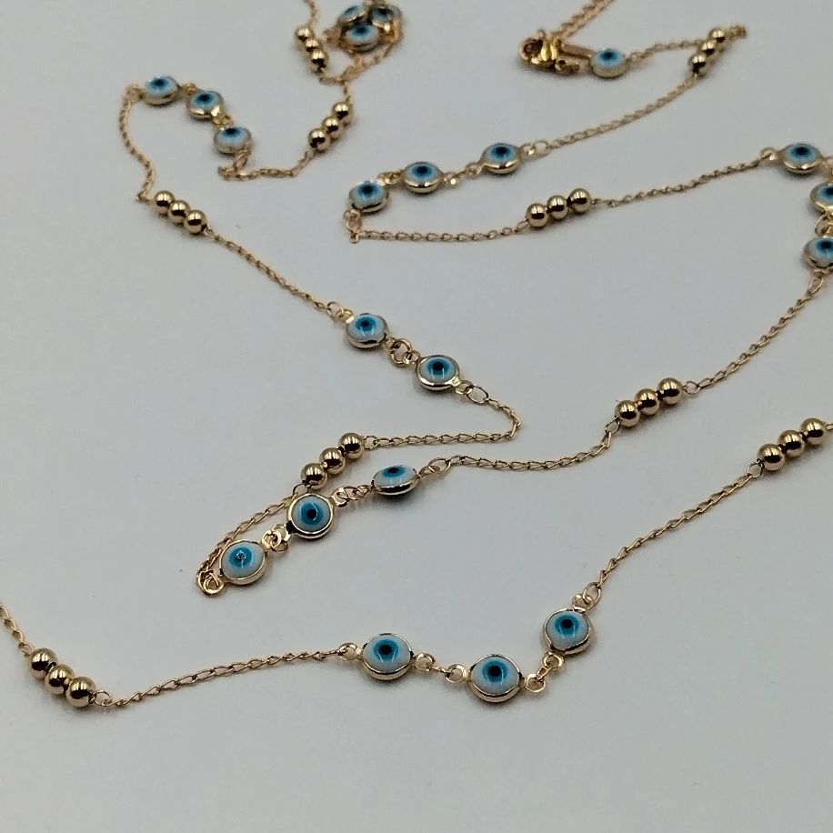 Gold Uzun Kolye Bileklik Takım