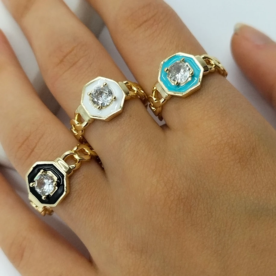 Gold Elmas Model Mineli Yüzükler