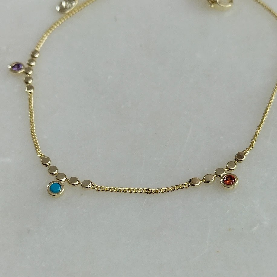 Gold Renkli Kristal Taşlı Halhal image