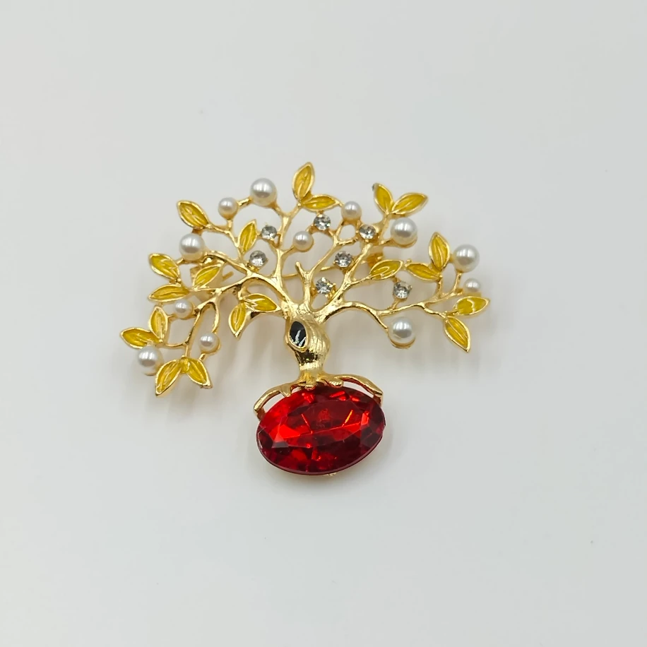 Gold Nar Hayat Ağacı Broş