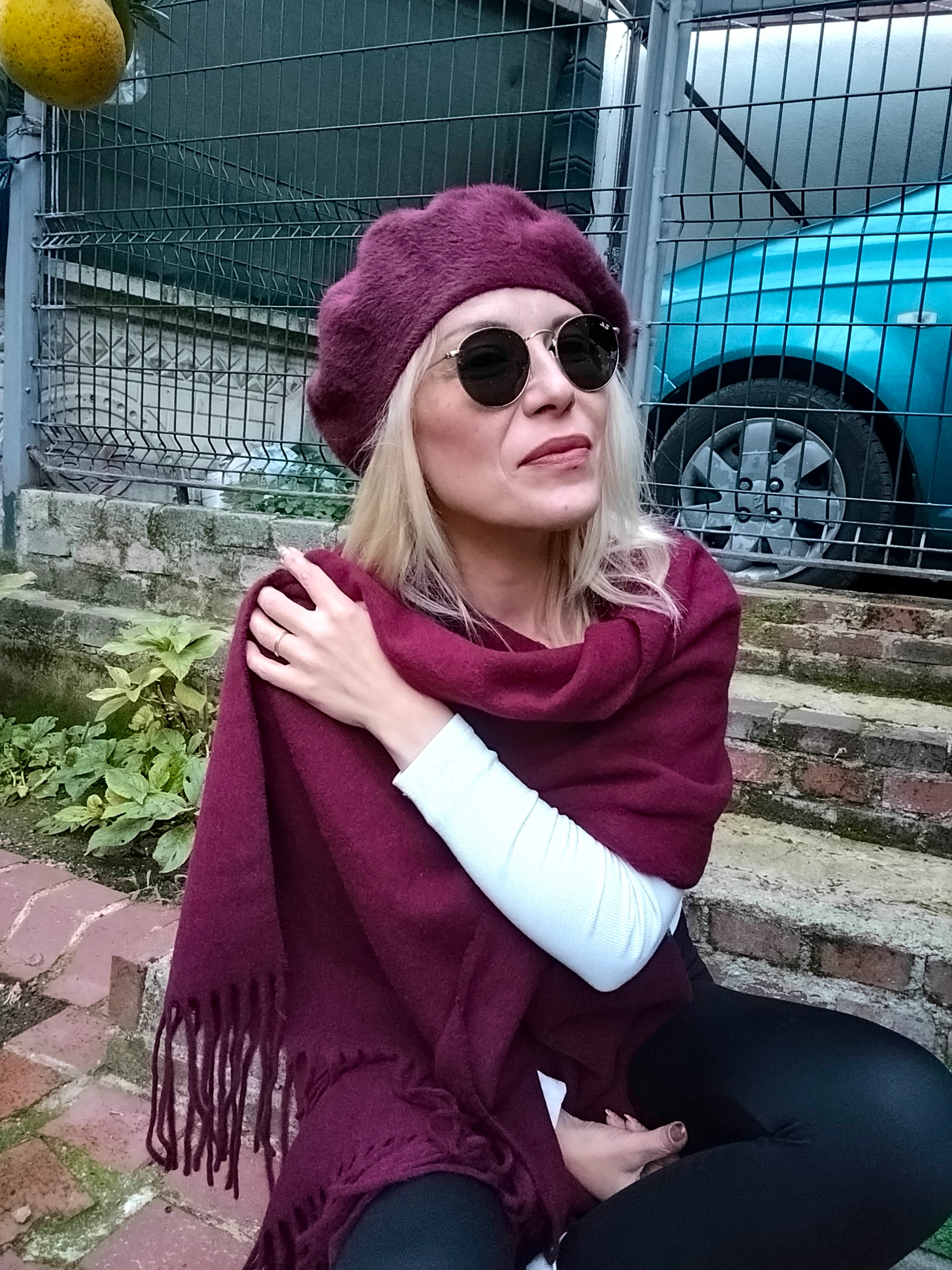 Bordo Pofuduk Şal  image