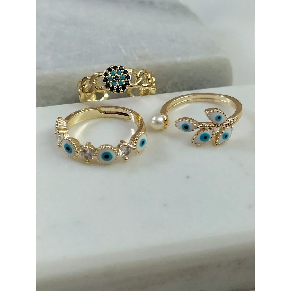 Gold Üçlü Yüzük Kombin