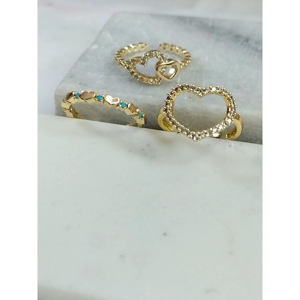 Gold Üçlü Yüzük Kombin